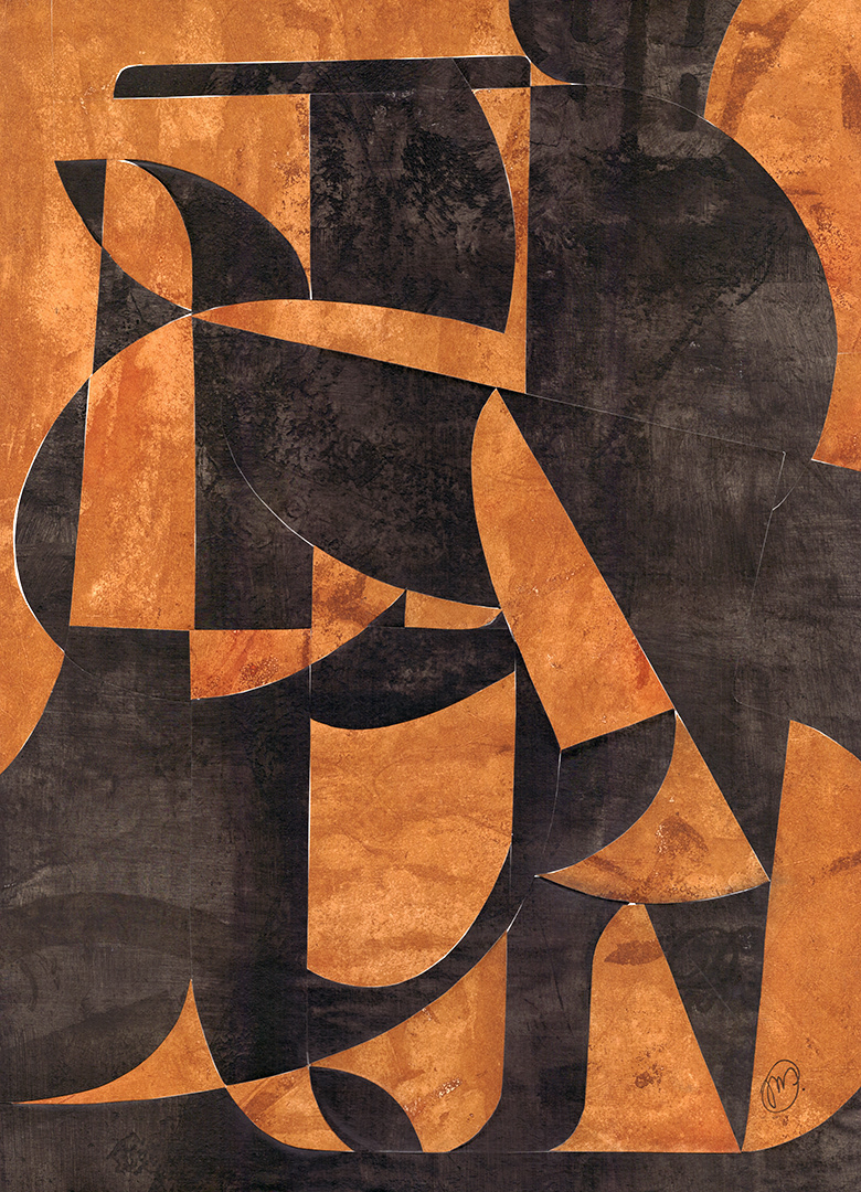 Temple in orange and black - 32,5×45 cm