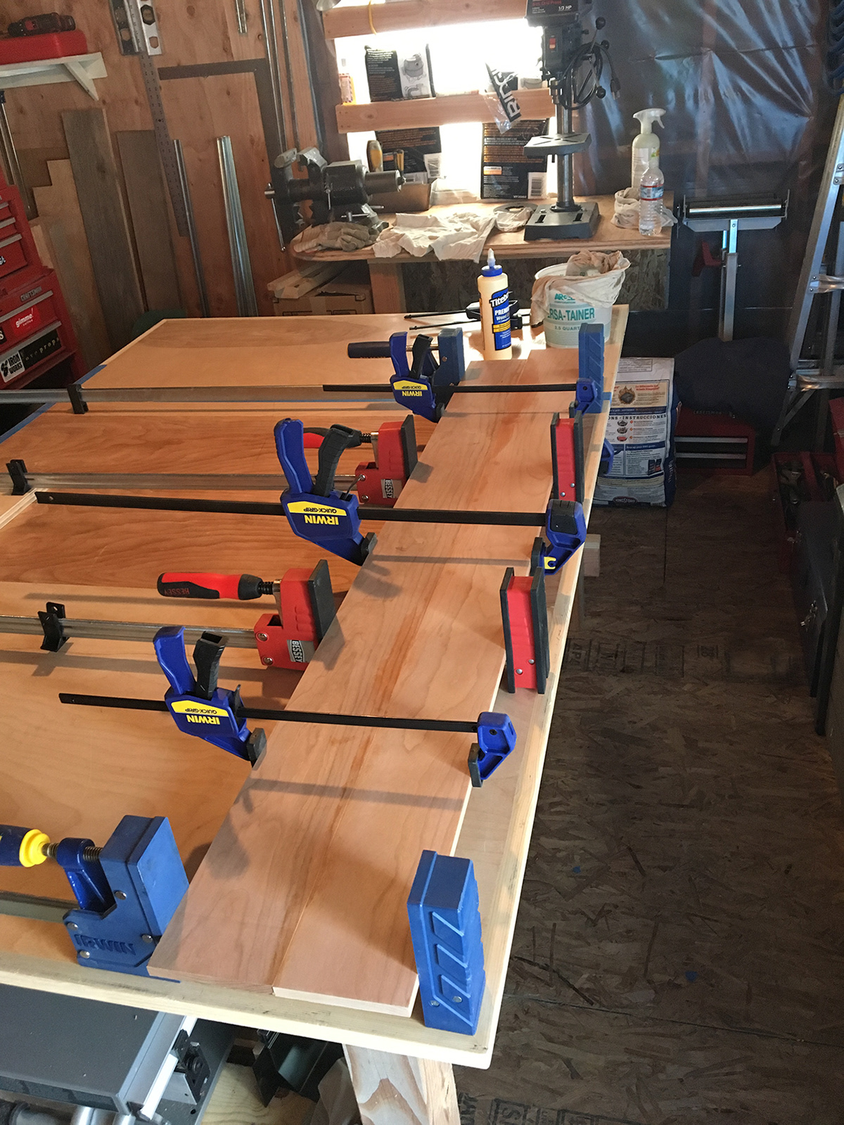 Hall tree glue up, side