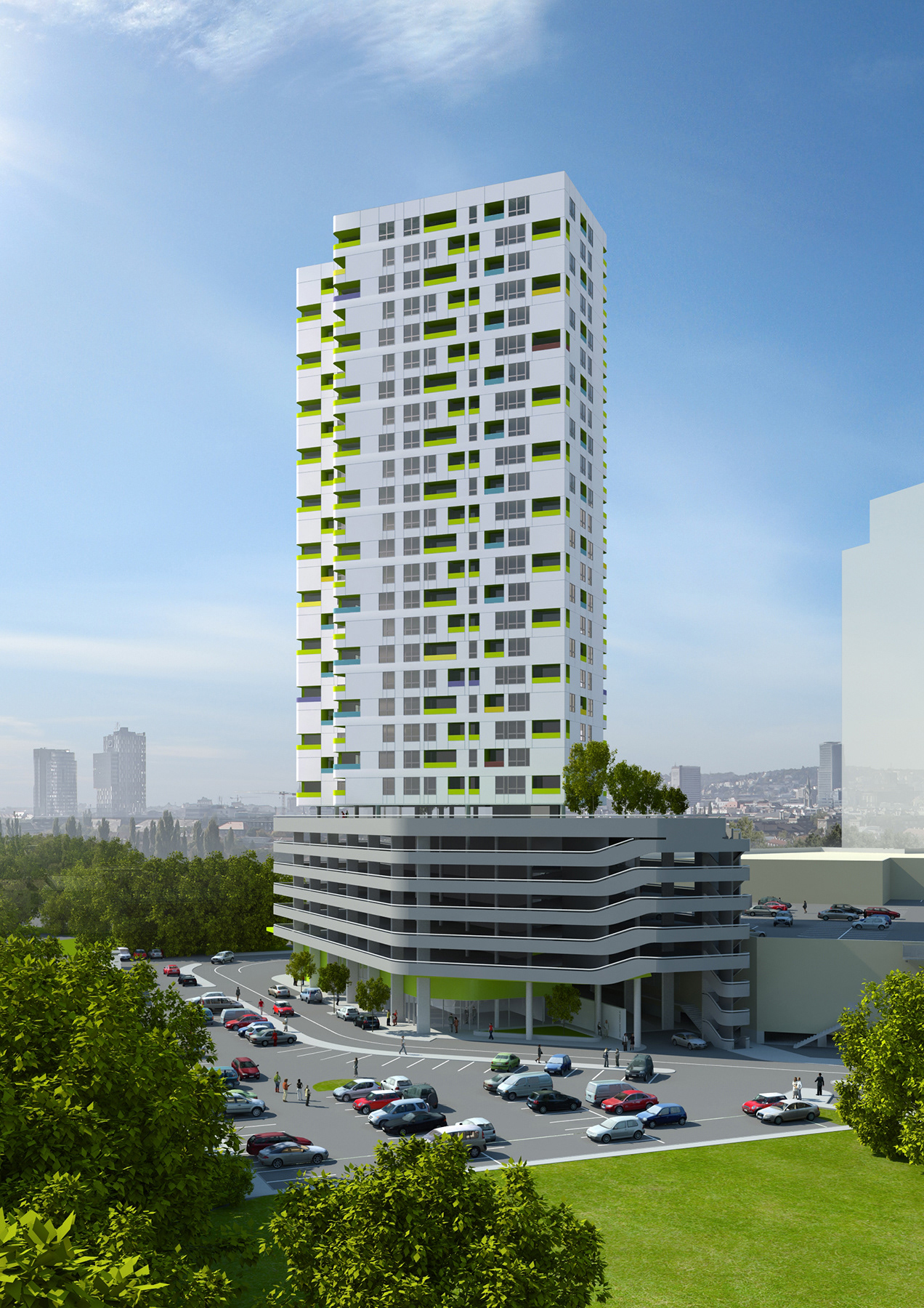 Bytový dom Millennium Tower III, Bratislava / Spolupráca s P - T, spol. s r. o.