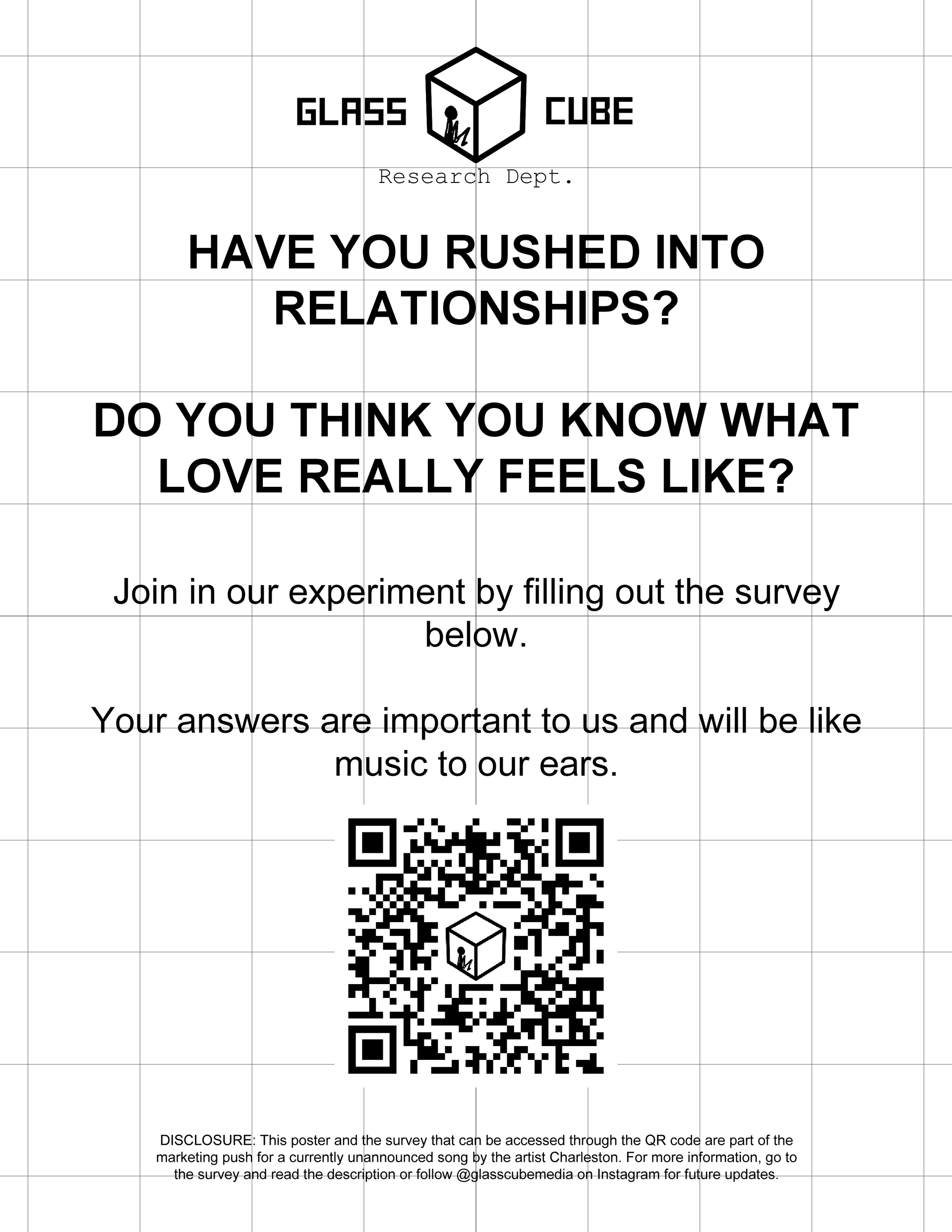 Poster for the survey that started the marketing campaign