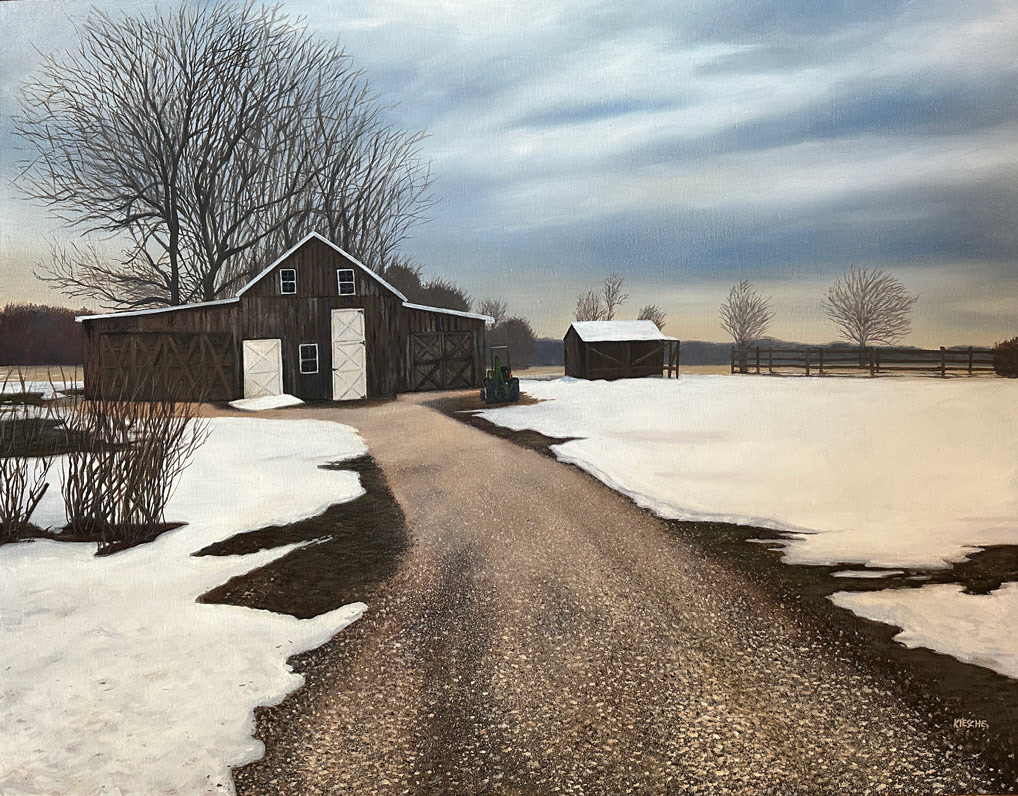 A Wyeth Winter, oil on canvas. Original available.