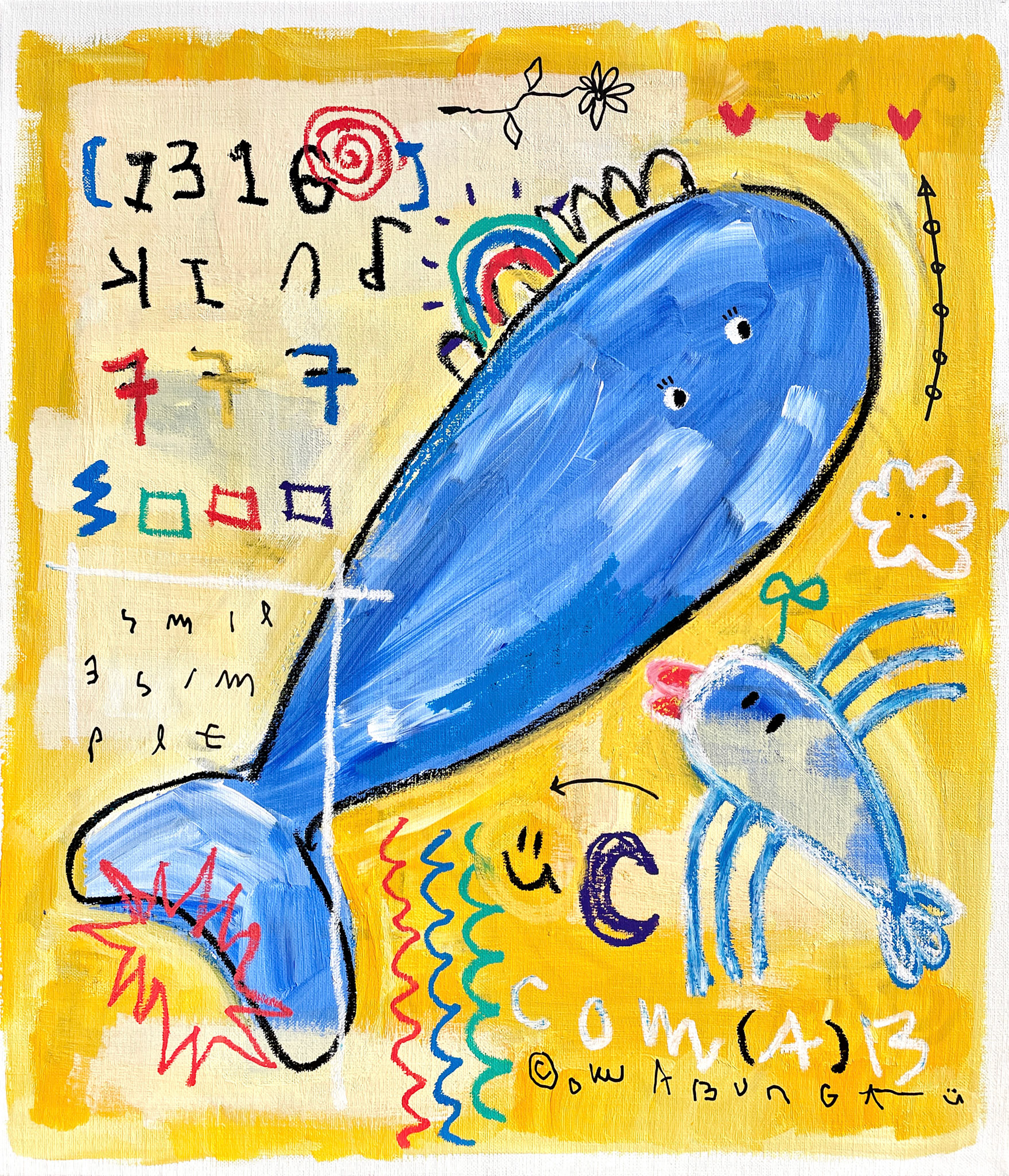 [1316FFF] 53 x 45.5 cm (10F) Acrylic, oil paint-stick, acrylic-marker on canvas 2022