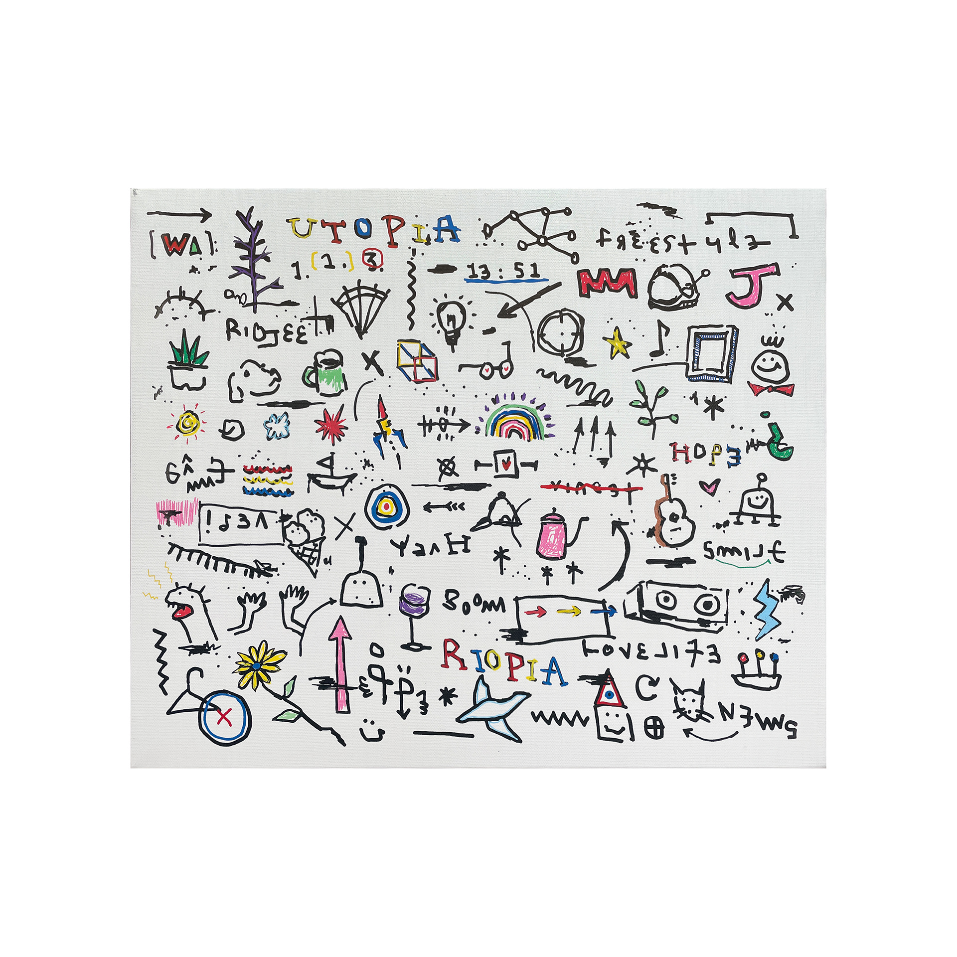 Connection — Acrylic, Oil and Paint on canvas. 37.9 x 45.5 cm. 2021.