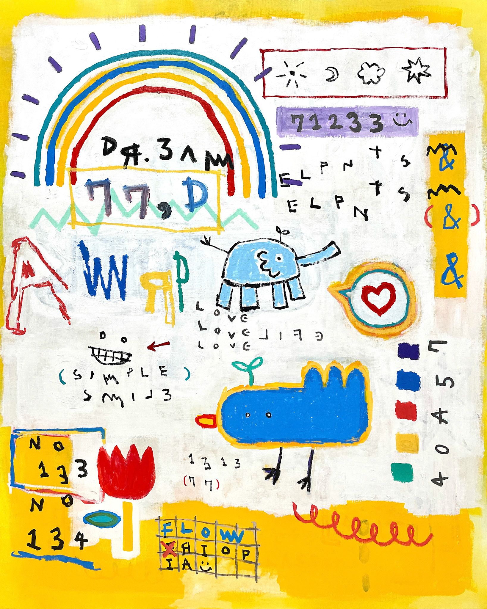 [걷다 보면] 90.9 x 72.7 cm (30F) Acrylic, oil paint-stick on canvas 2022