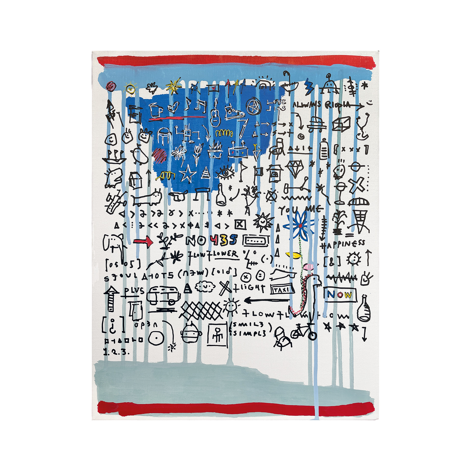 Blue Flower — Acrylic, Oil and Paint on canvas. 40.9 x 31.8 cm. 2021.