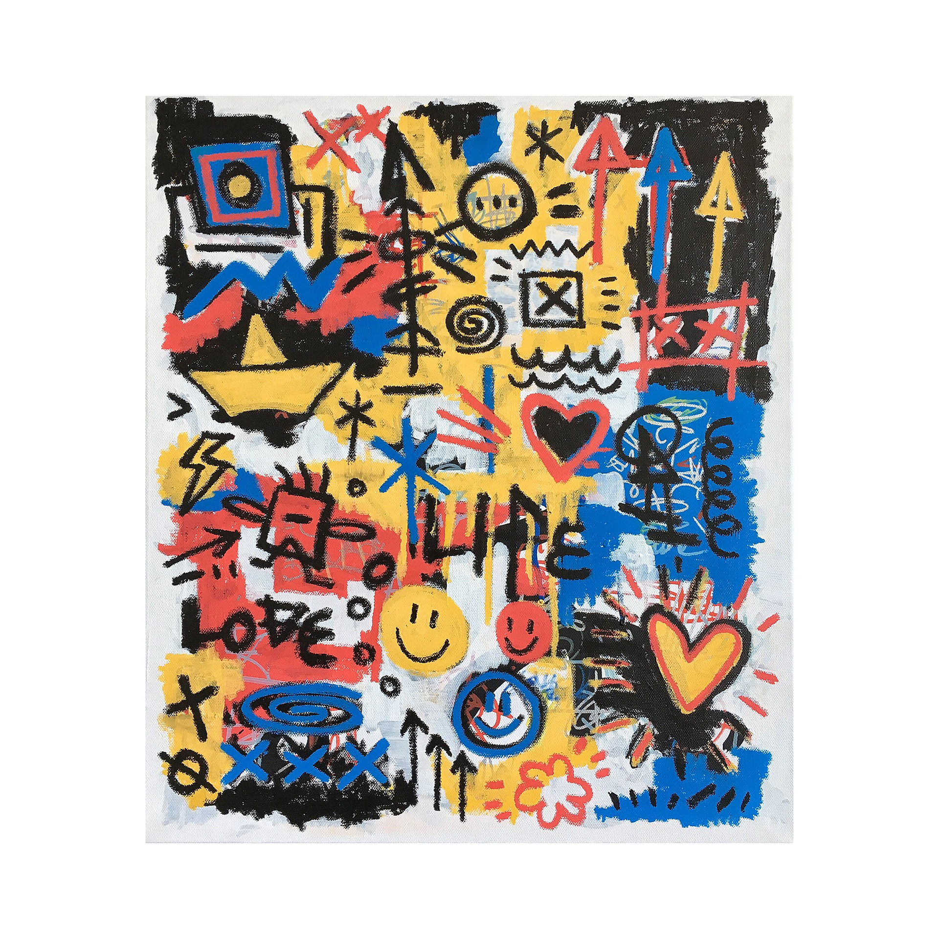 LOVELIFE - ALWAYS RIOPIA — Acrylic, Ink, Paint on canvas. 53 x 46 cm. 2018.