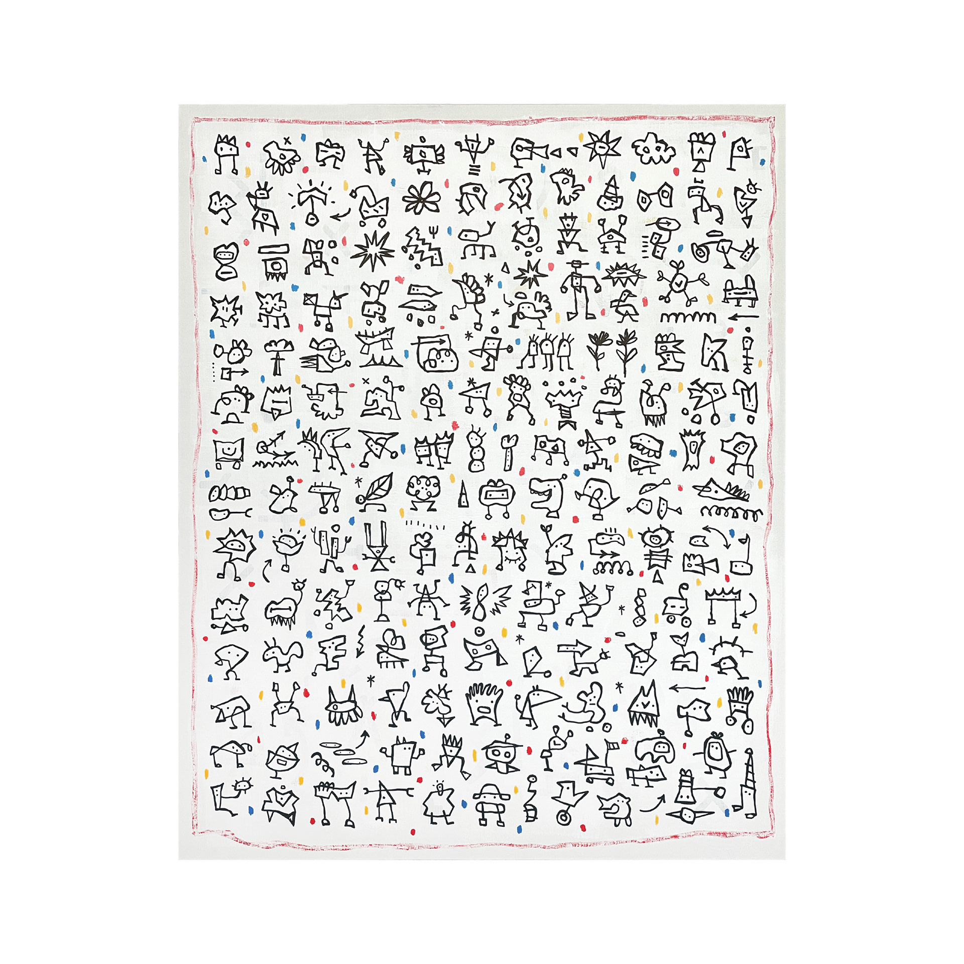 RIOPIA Friends — Acrylic, acrylic marker, solid paint marker on canvas. 100 x 80.3 cm. 2021.