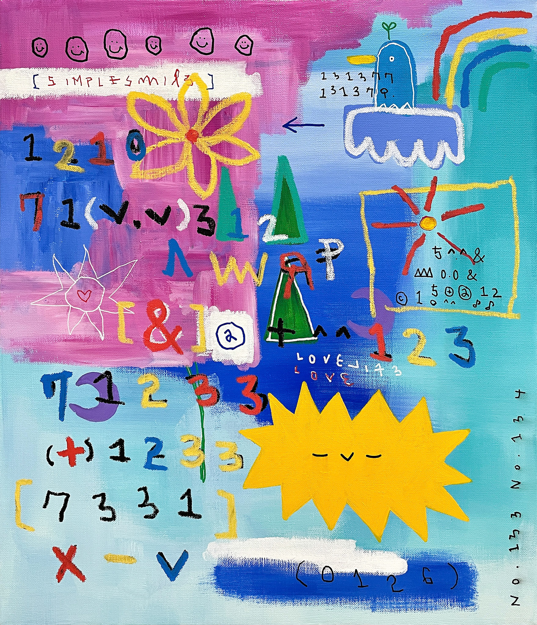 [계속 가다 보면 거기에 닿겠지] 53.0 x 45.5 cm (10F) Acrylic, oil paint-stick, acrylic marker on canvas 2022