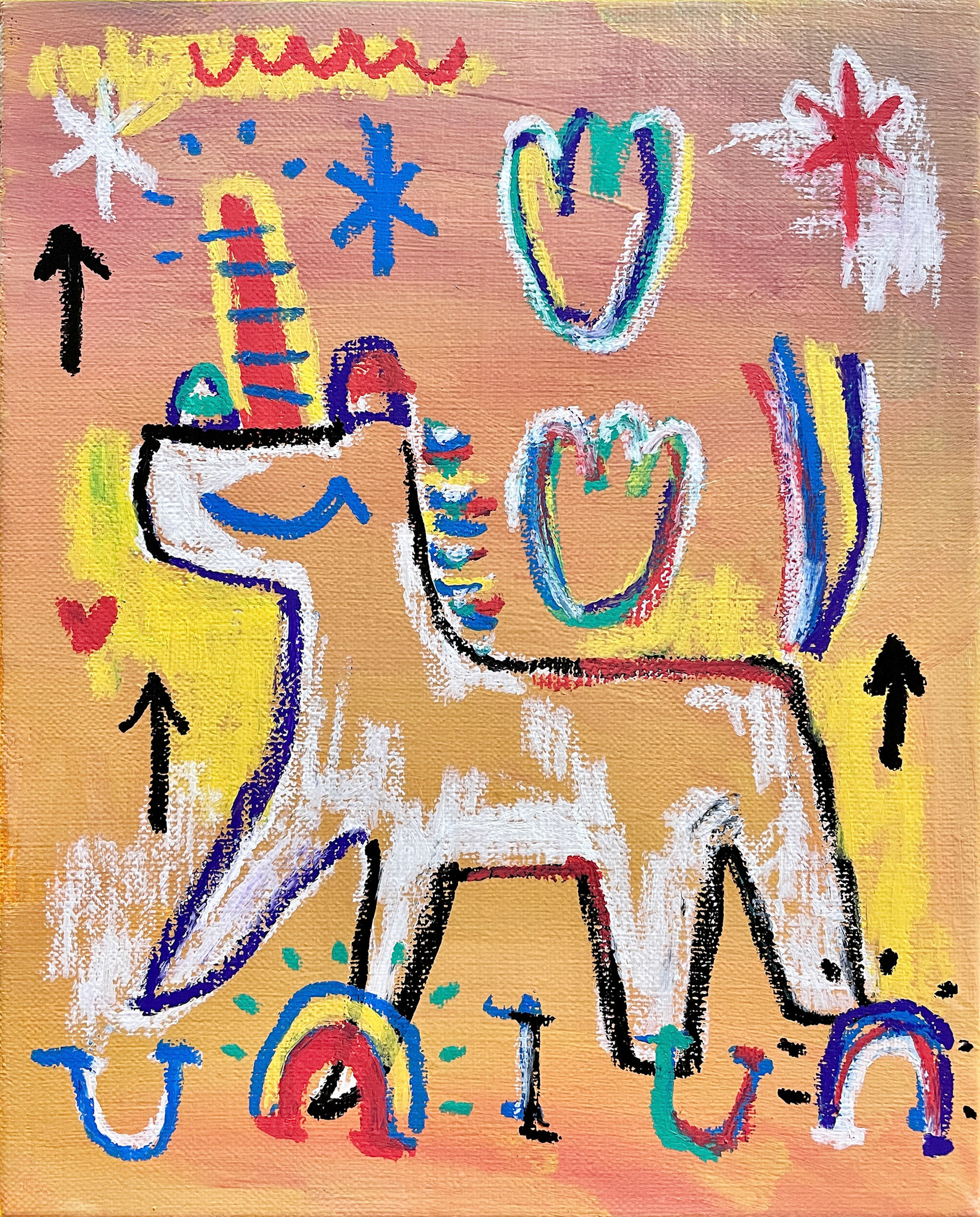 [UNIUN] 27.3 x 22 cm (3F) Acrylic, oil paint-stick, acrylic marker on canvas 2022