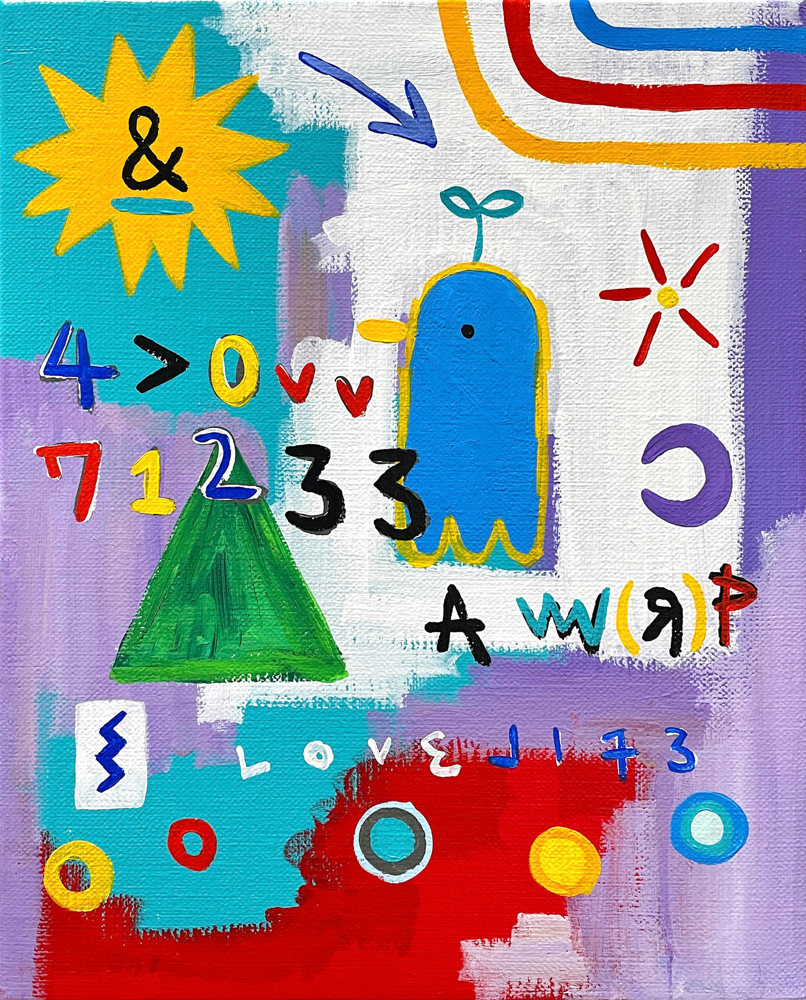 [자유자유] 27.3 x 22.0 cm (3F) Acrylic on canvas 2022