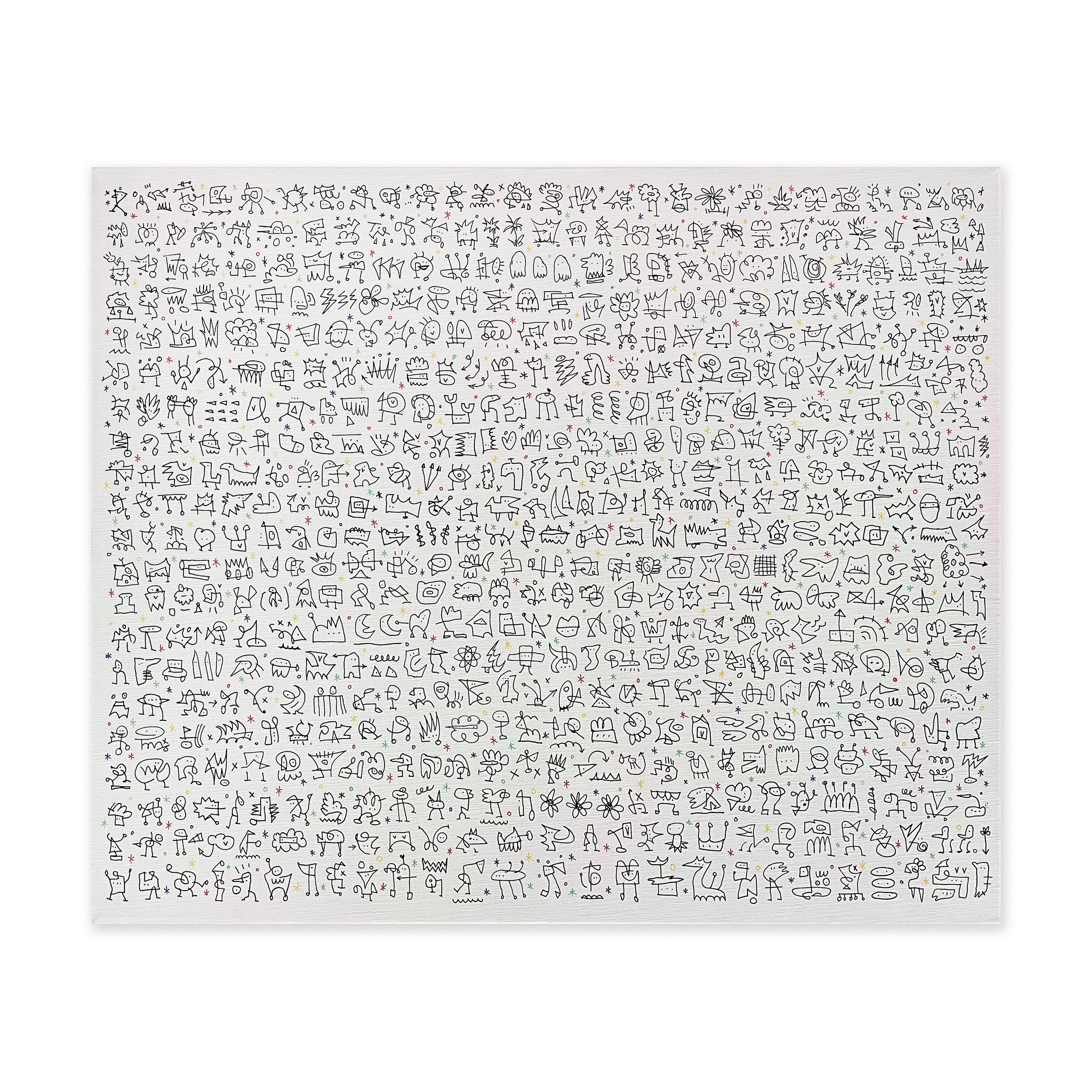 RIOPIA Friends — Acrylic, acrylic marker, solid paint marker on canvas. 60.6 x 72.7 cm. 2021.
