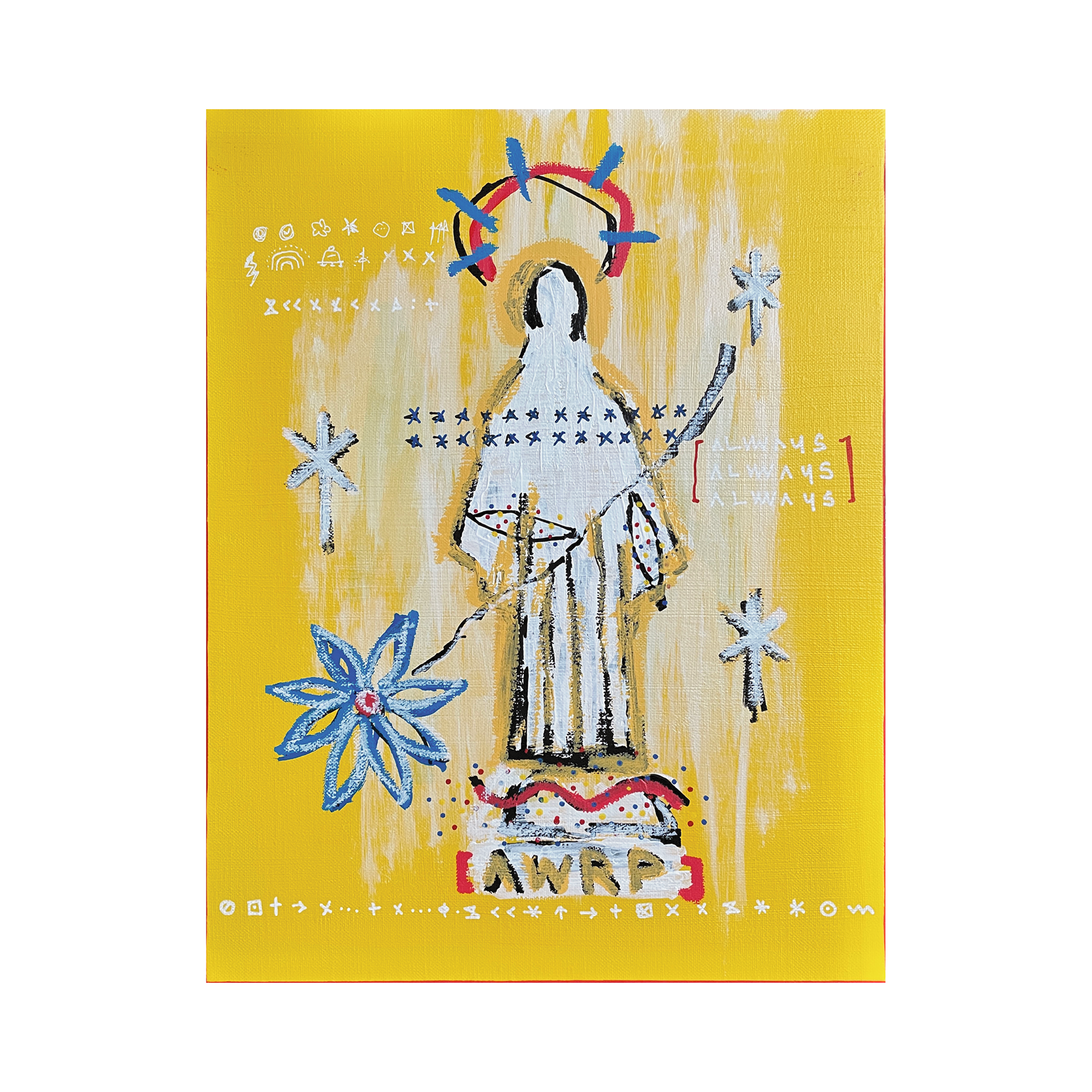 Peace of Mind — Acrylic, acrylic marker, solid paint marker on canvas. 40.9 x 31.8 cm. 2021.