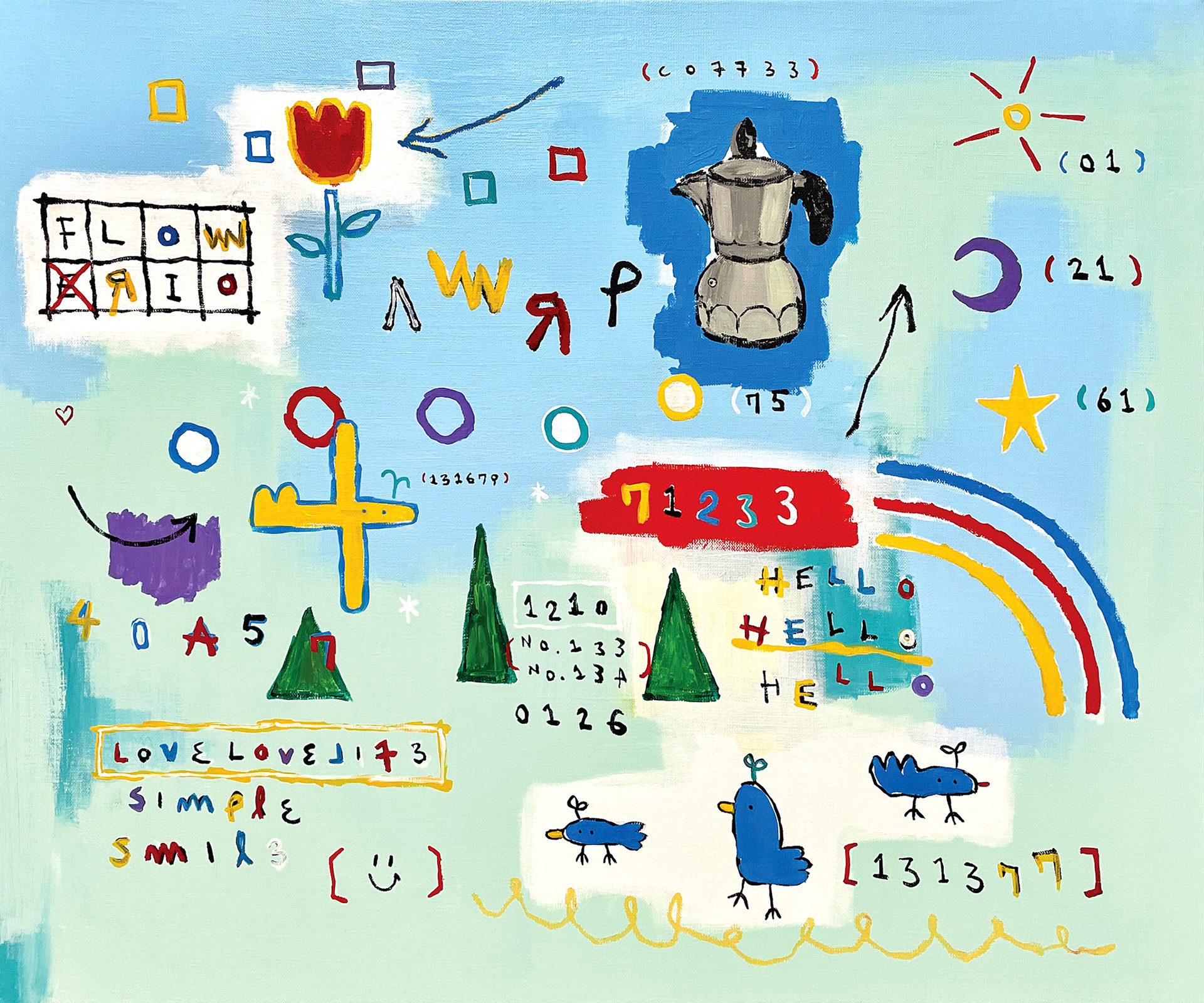 [커피 타임] 60.6 x 72.7 cm (20F) Acrylic, oil paint-stick on canvas 2022