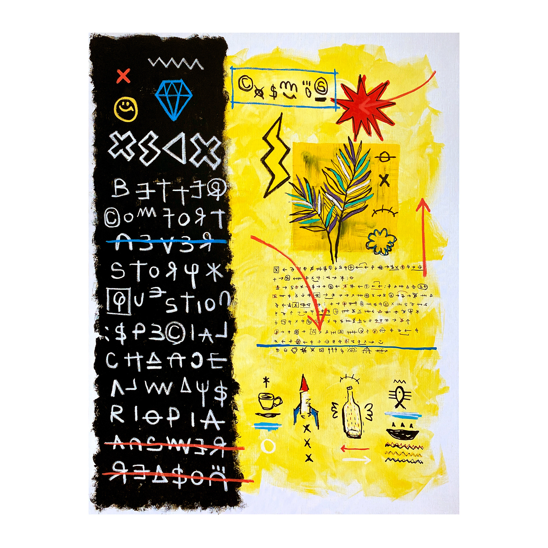 XSDX - ALWAYS RIOPIA — Acrylic, Oil, Paint on canvas. 146 x 112 cm. 2020.