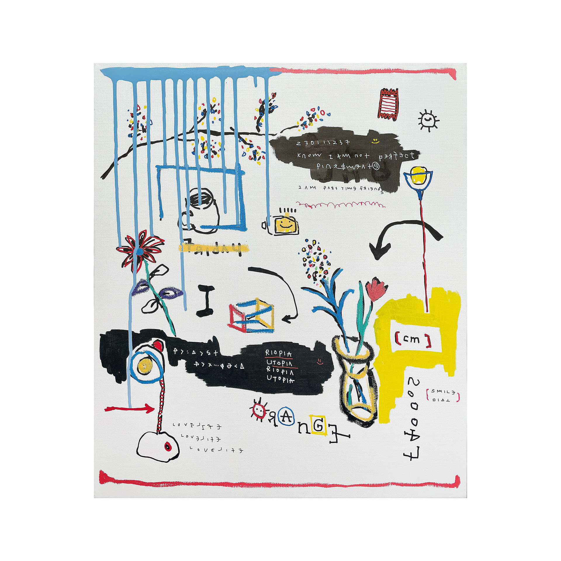 (CM) — Acrylic, Oil and Paint on canvas. 53 x 45.5 cm. 2021.