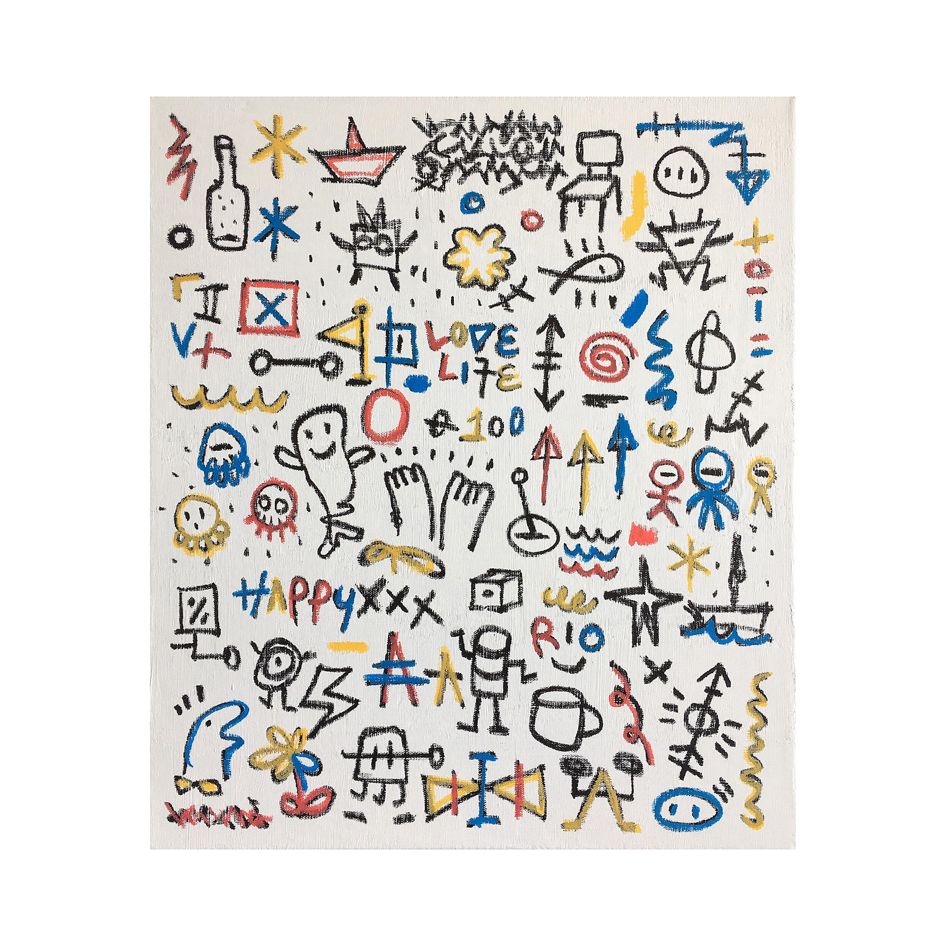 HAPPYXXX - ALWAYS RIOPIA — Acrylic, Paint on canvas. 53 x 46 cm. 2018.