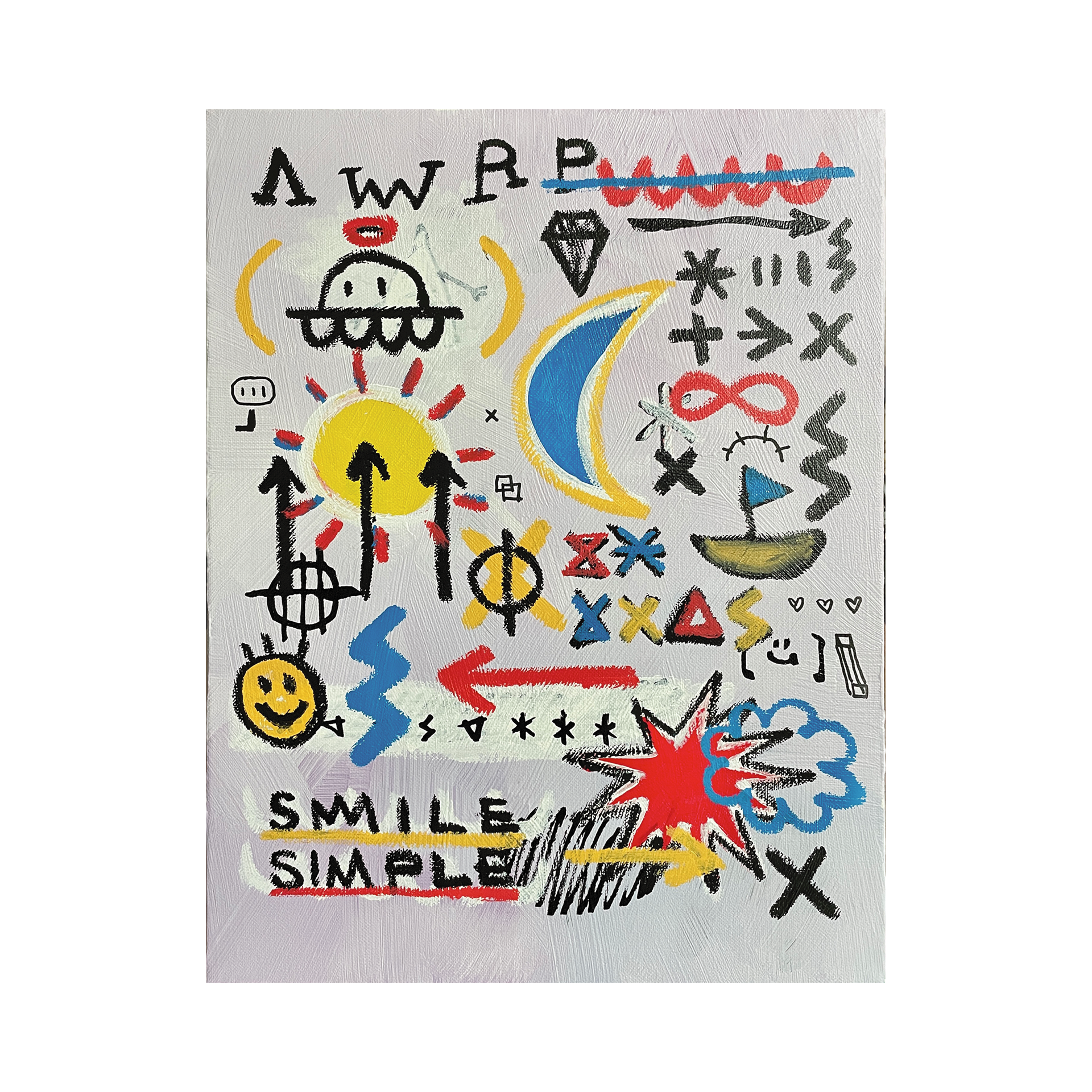 HOPE — Acrylic, acrylic marker, solid paint marker on canvas. 40.9 x 31.8 cm. 2021.