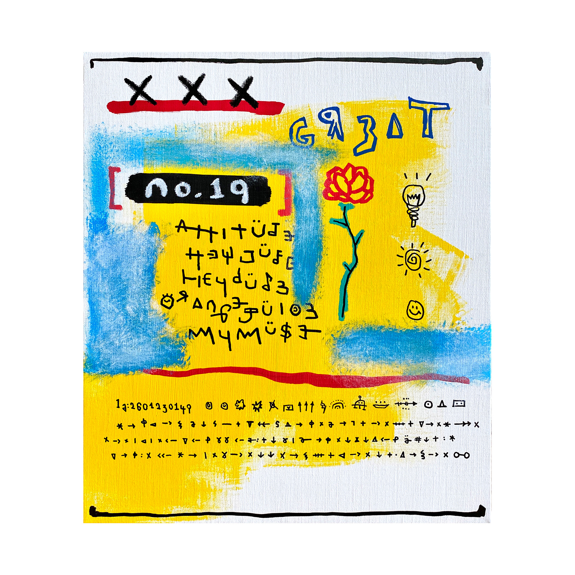 NO19 - ALWAYS RIOPIA — Acrylic, Oil and Paint on canvas. 53 x 46 cm. 2020.