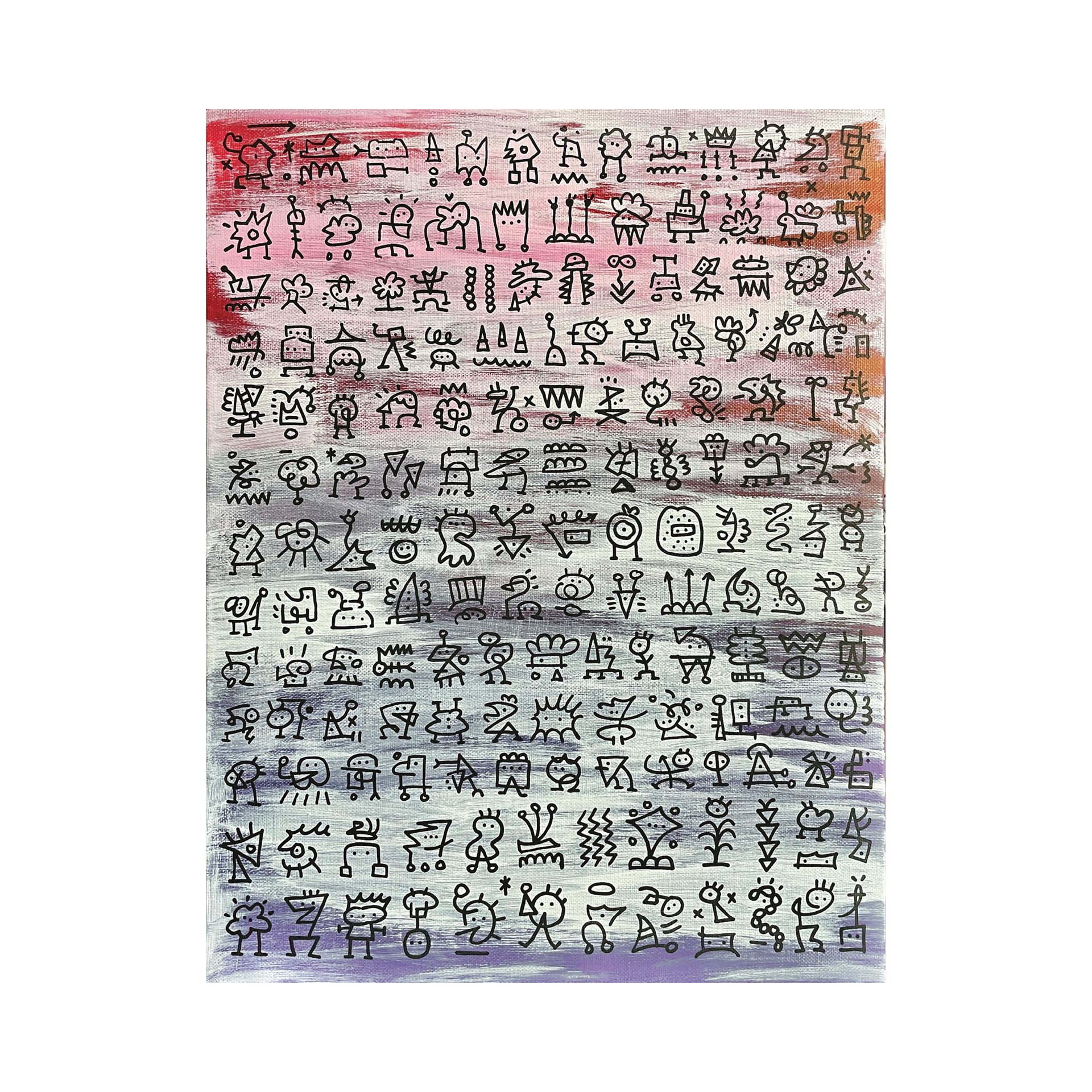 RIOPIA Friends — Acrylic, acrylic marker on canvas. 40.9 x 31.8 cm. 2021.