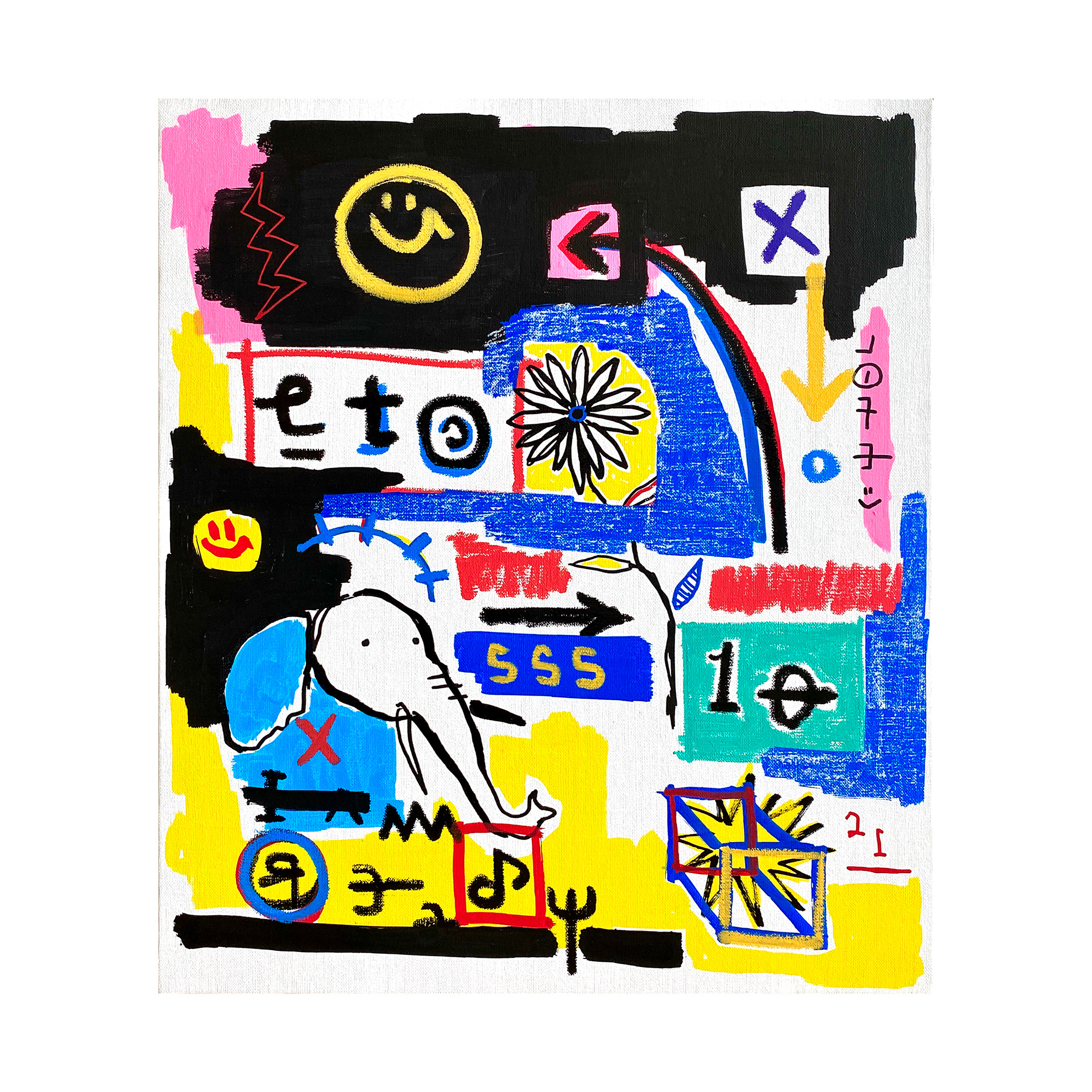 SSS10 - ALWAYS RIOPIA — Acrylic, Oil and Paint on canvas. 53 x 46 cm. 2020.