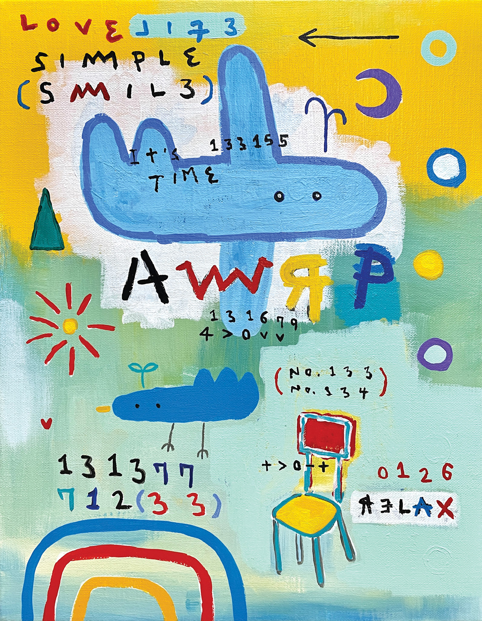 [마음휴식] 40.9 x 31.8 cm (6F) Acrylic, oil paint-stick on canvas 2022