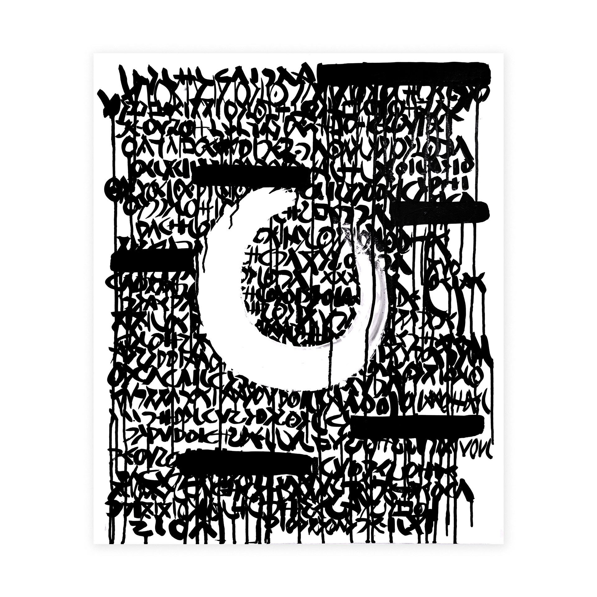 POEM — Ink, Acrylic on canvas. 72.7 x 60 cm. 2016.