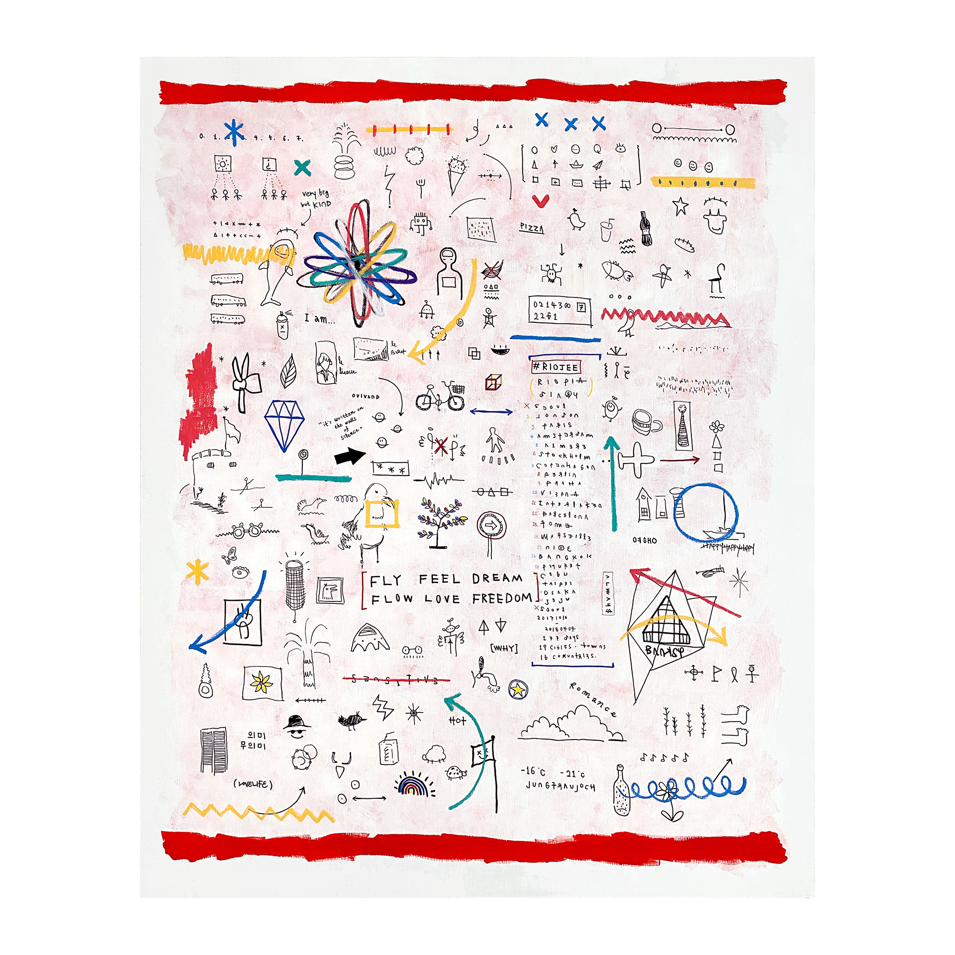 RIOPIA DIARY - ALWAYS RIOPIA — Acrylic, Paint on canvas. 162 x 130 cm. 2020.