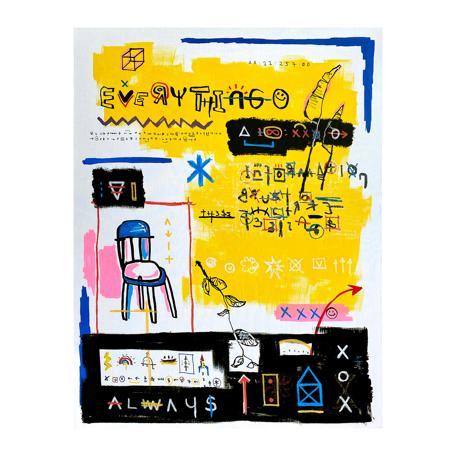 EVERYTHING - ALWAYS RIOPIA — Acrylic, Oil, Paint on canvas. 146 x 112 cm. 2020.