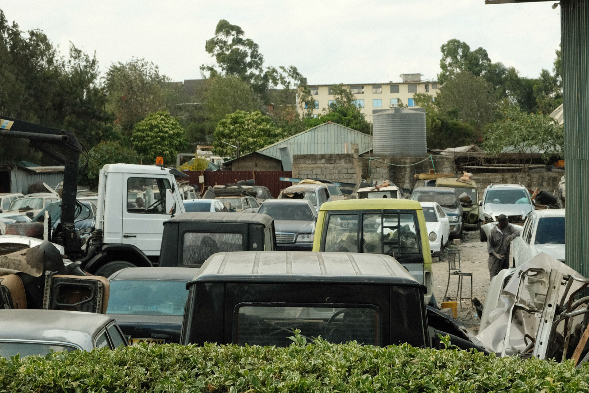 Car yard near compound