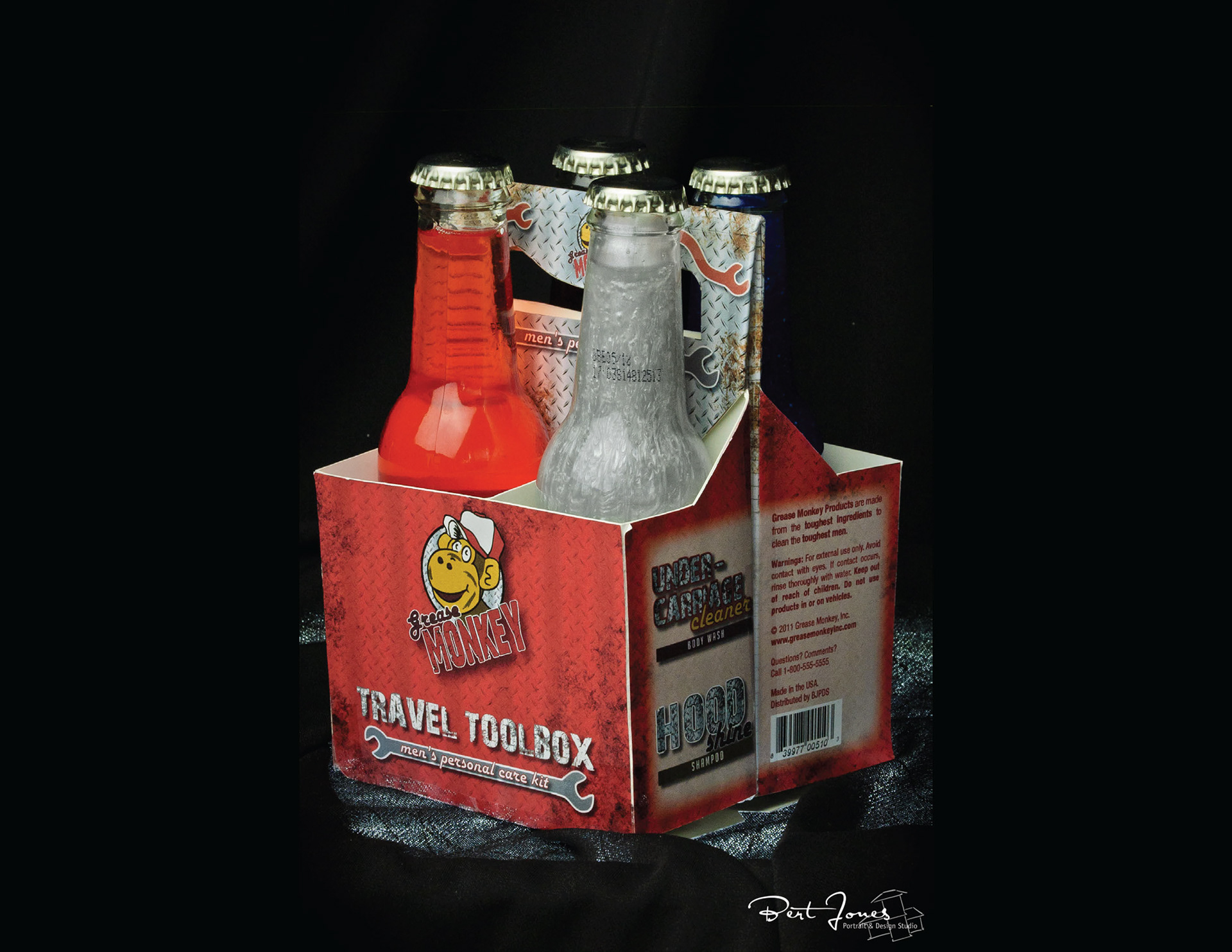 Mock body care product geared towards men.