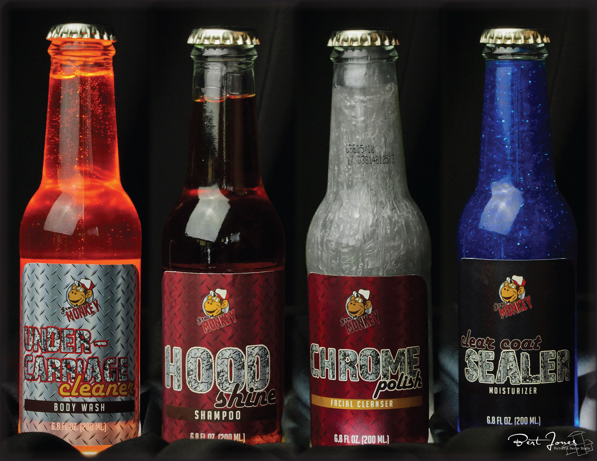 Mock body care product geared towards men.