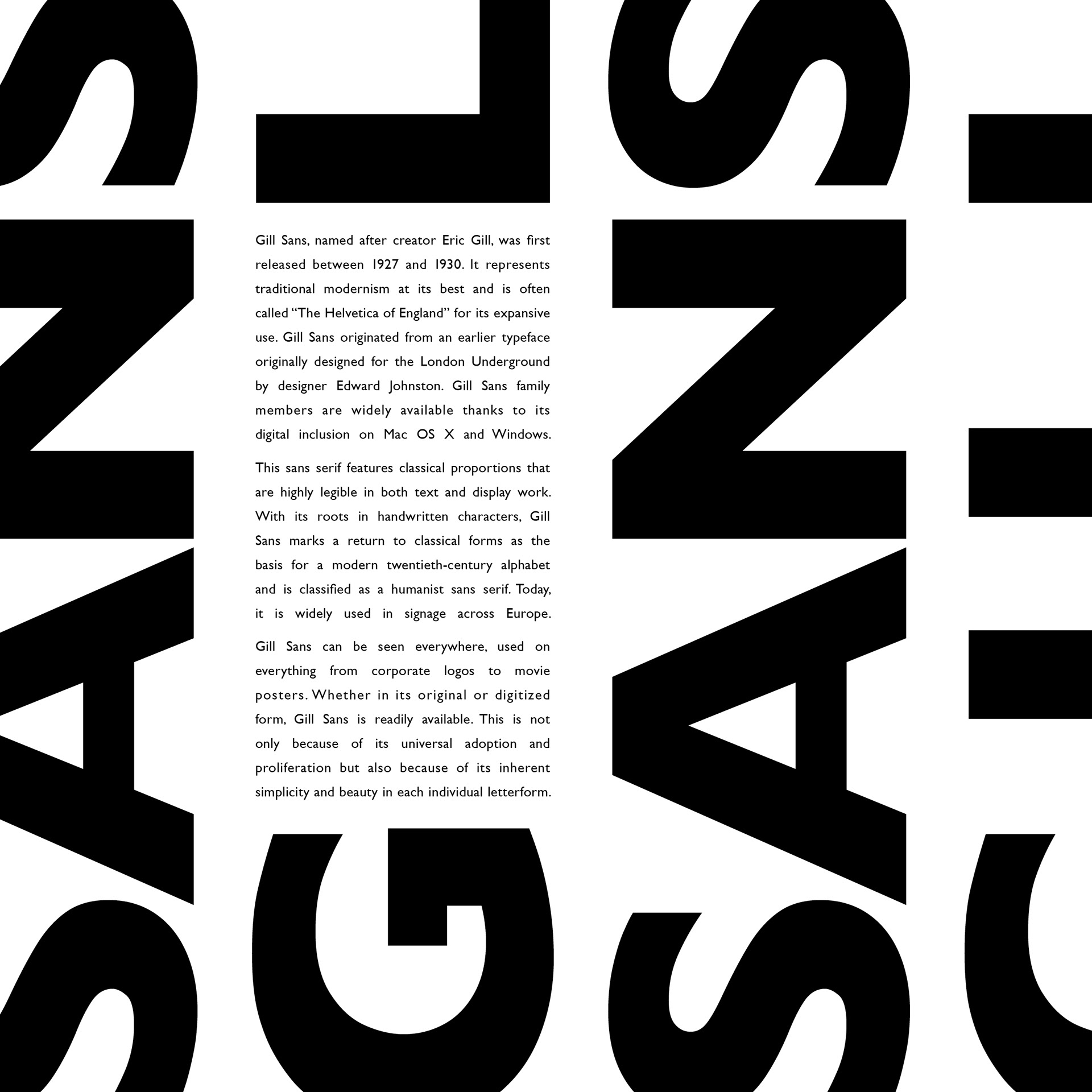 Gill Sans Typeface Poster