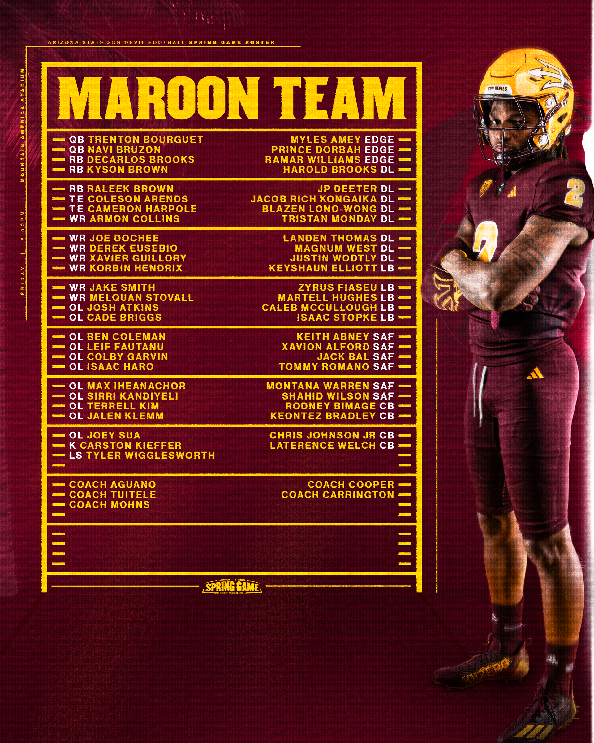 Maroon Team Roster