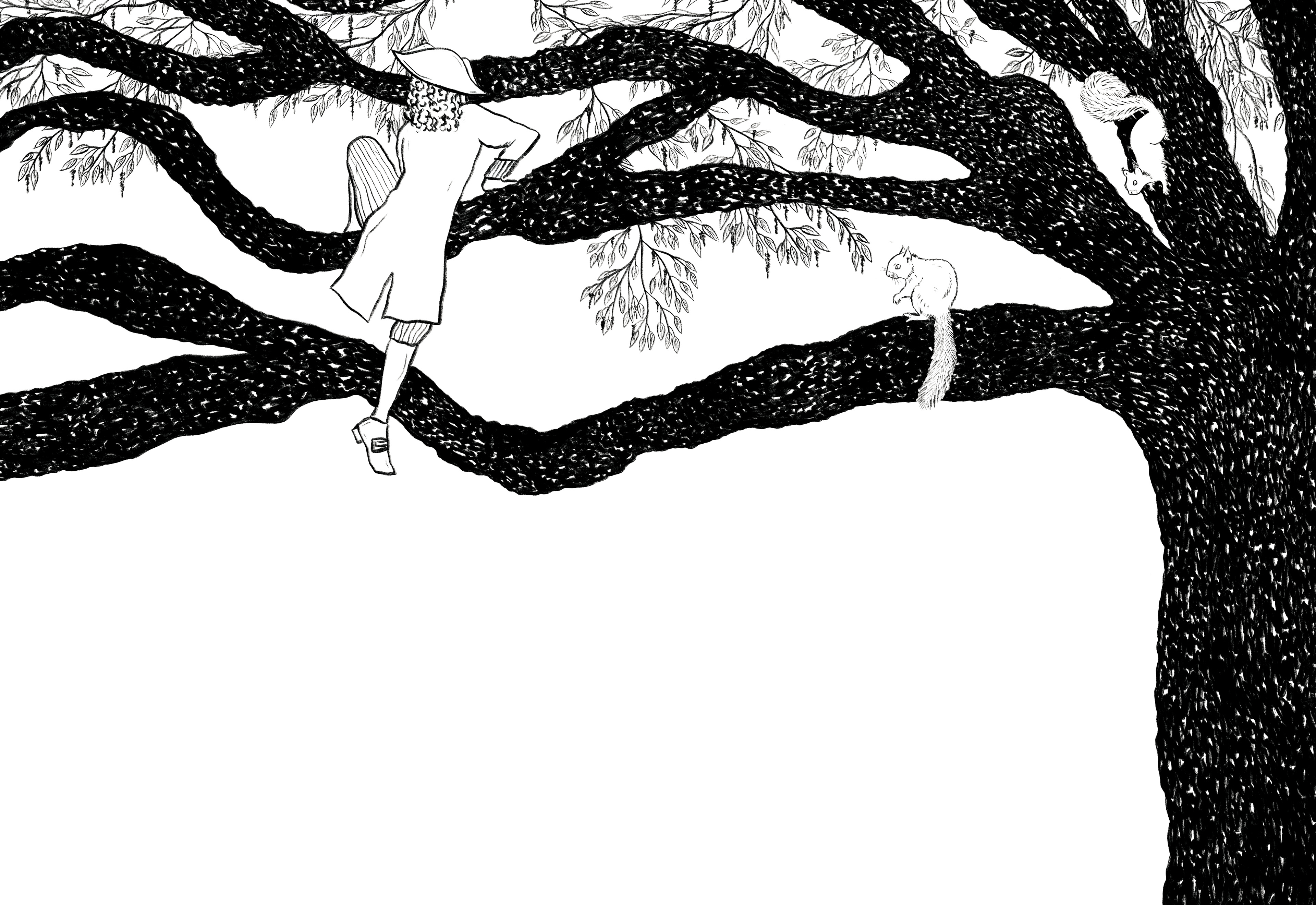 connected trees beyond the edge of the pages 