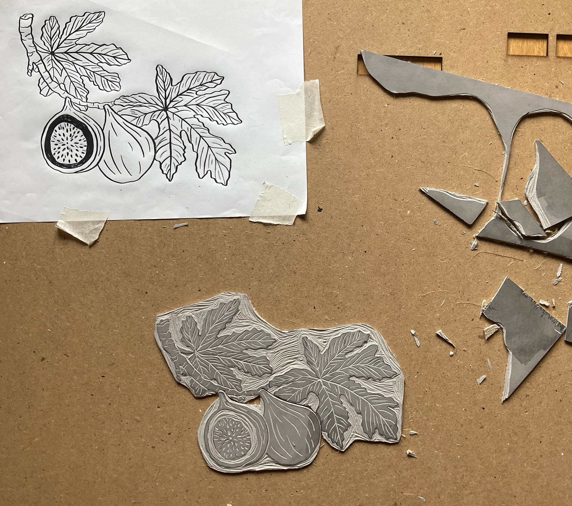 cut-out lino block