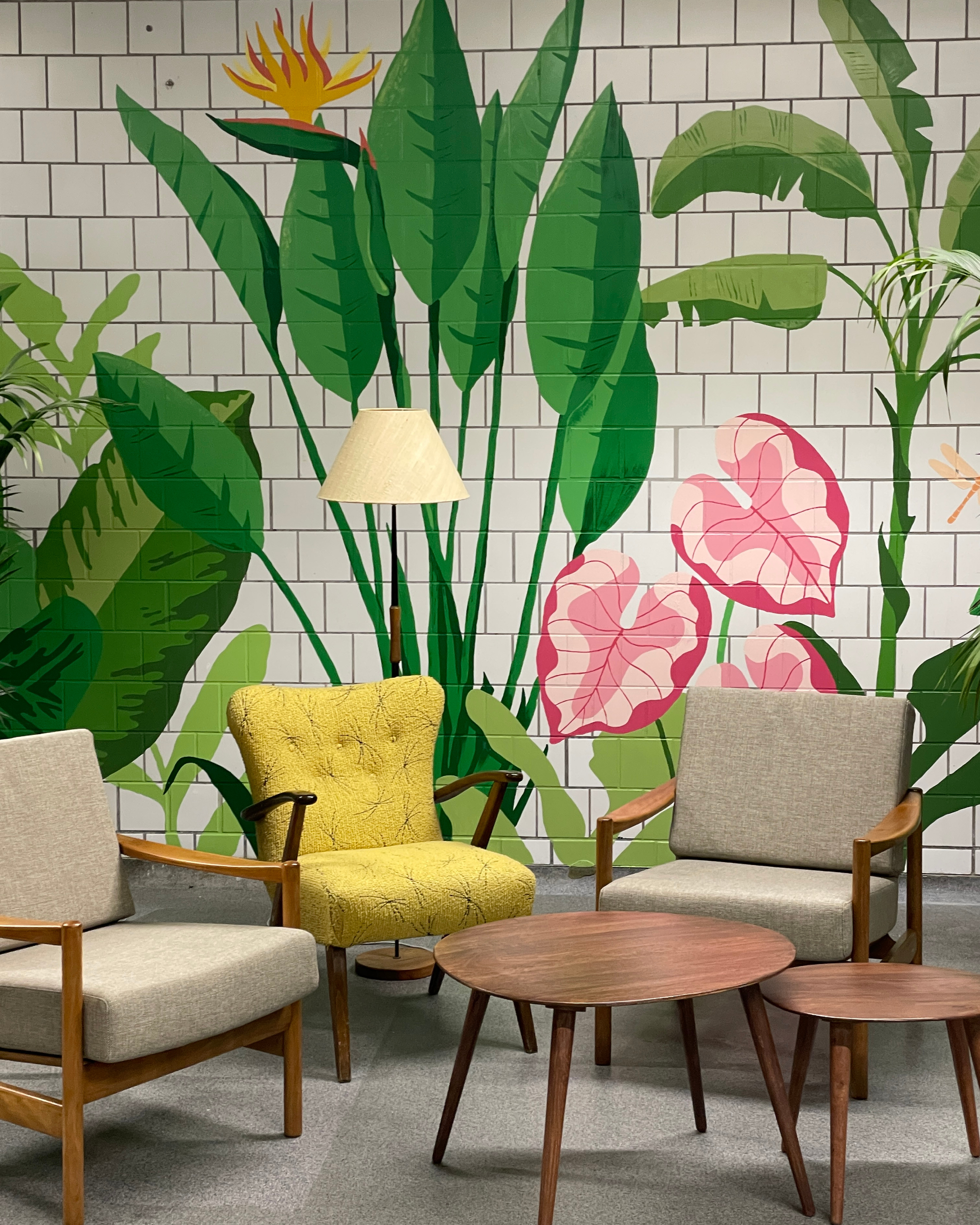 finished mural with furniture