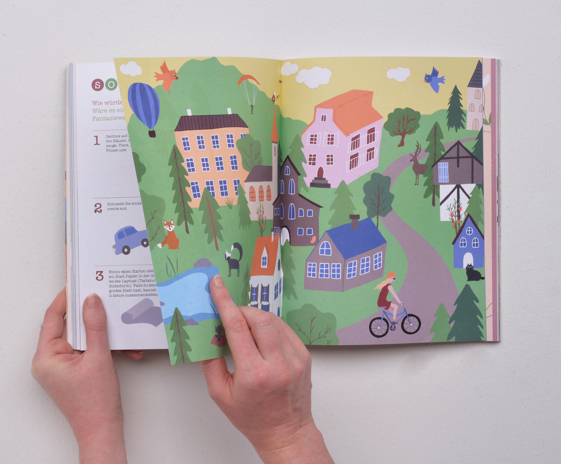 double spread with illustration