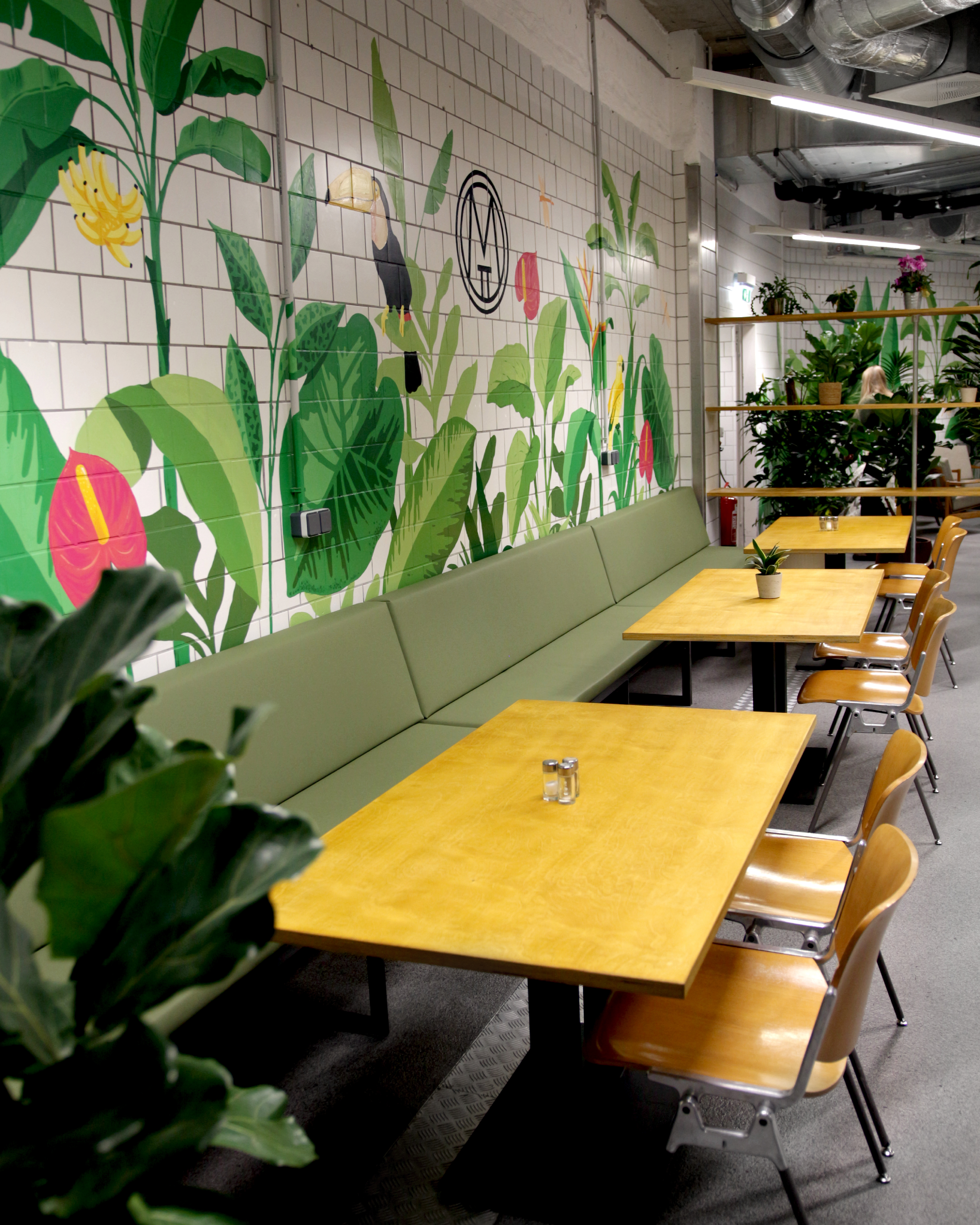 finished mural with furniture