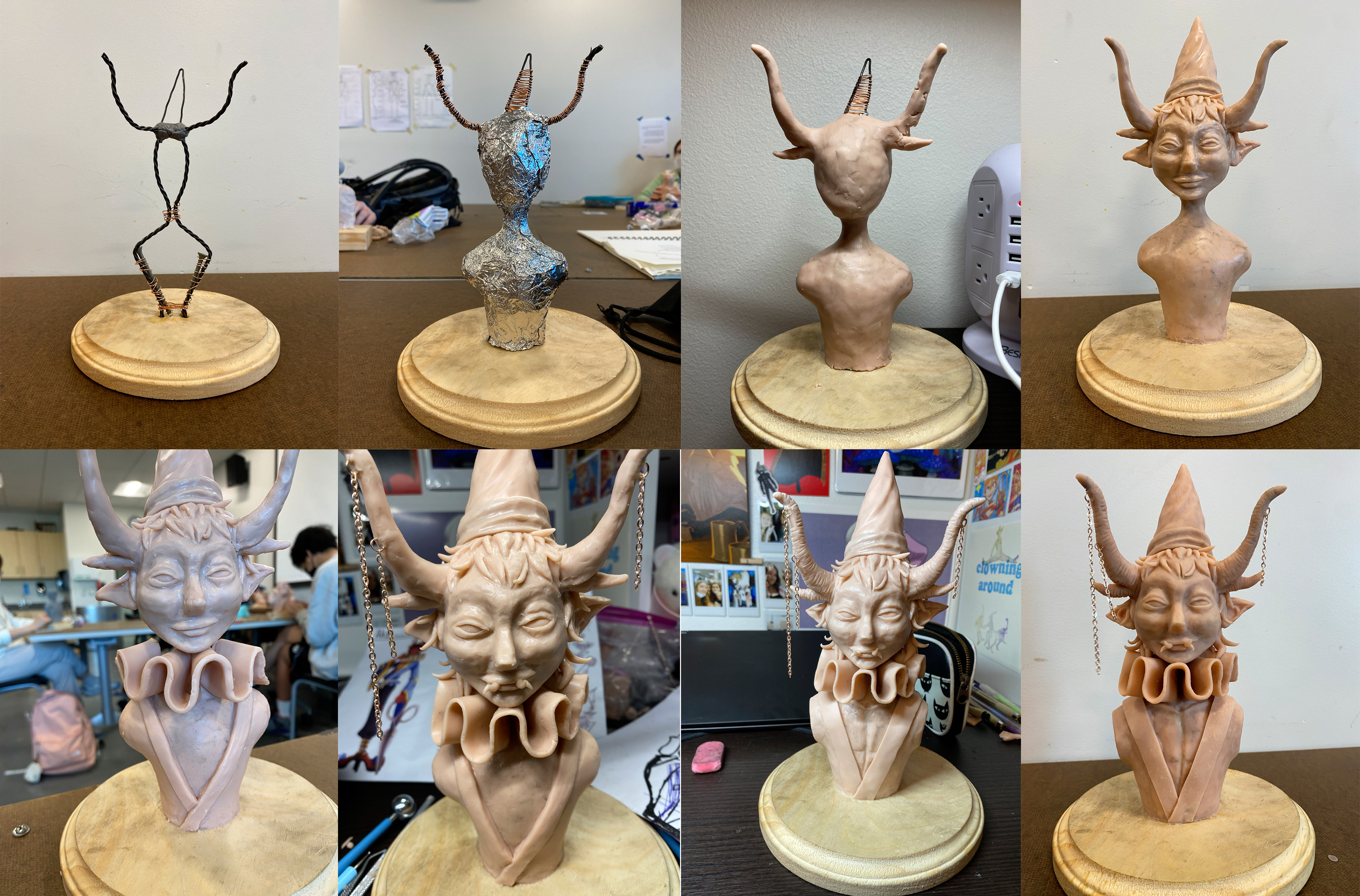 Akui Bust Process ; Mix Media 2022