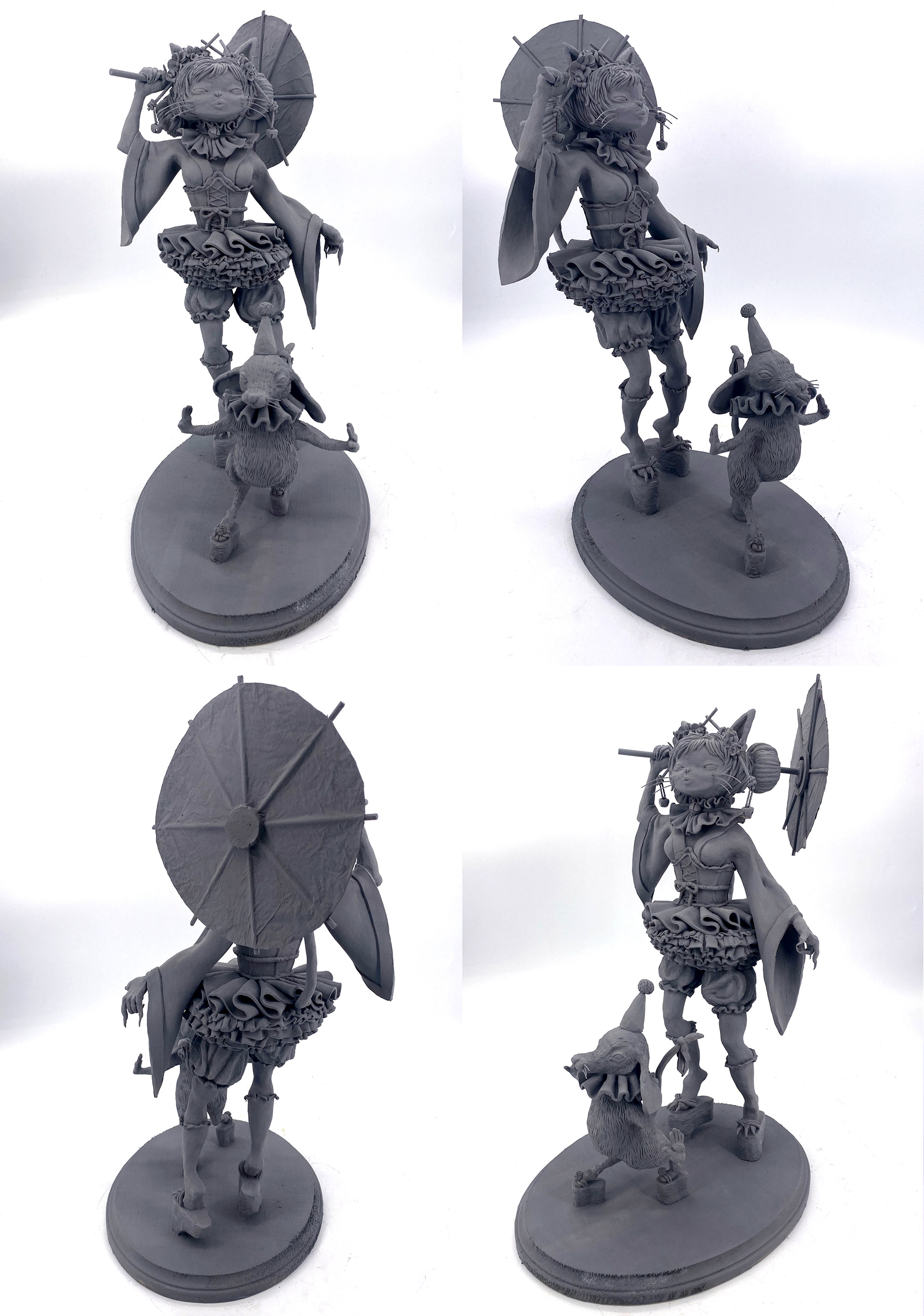 Nekomura and Nezumi Sculpt ; Mix Media 2022