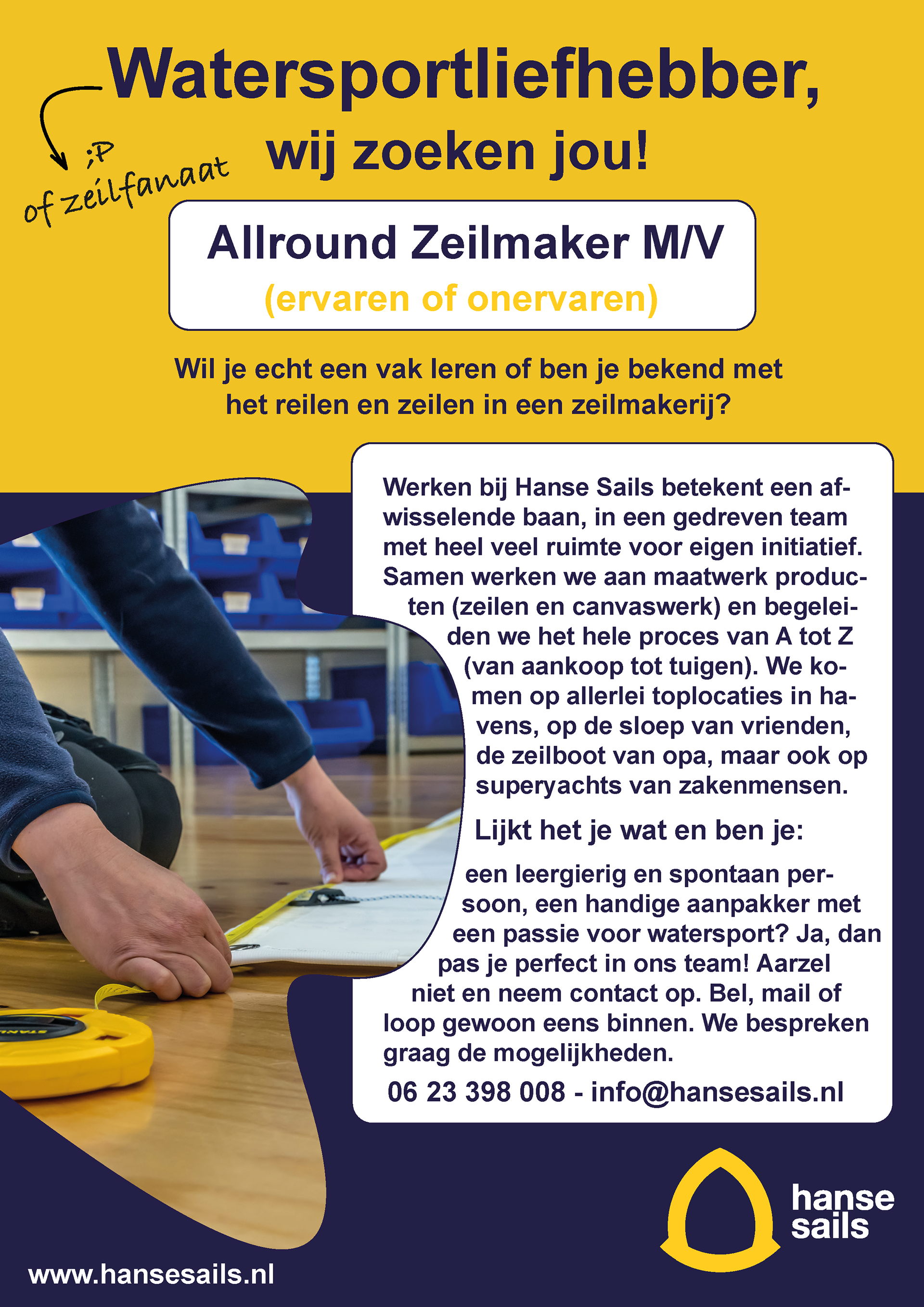 Vacature - Hanse Sails Zeilmakerij Brouwershaven