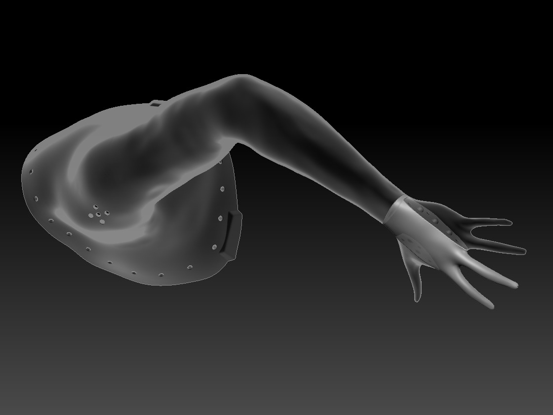 Digital mould core with collapsible hand designed for filament Printing (and used to cast/inject Silicone)