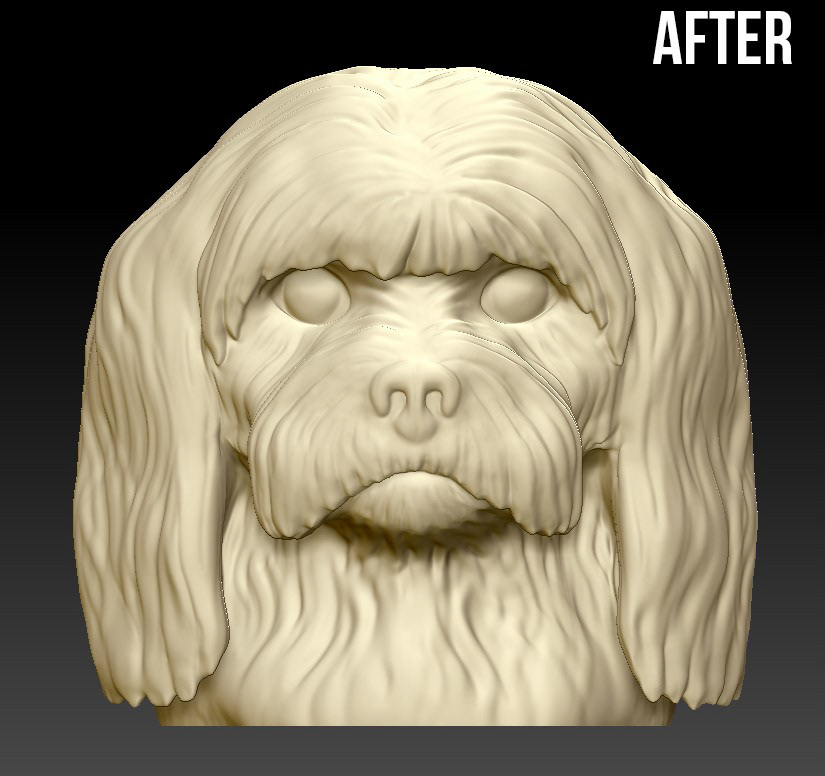 Digital Sculpt commission (Pet Portrait) optimised for 3D printing