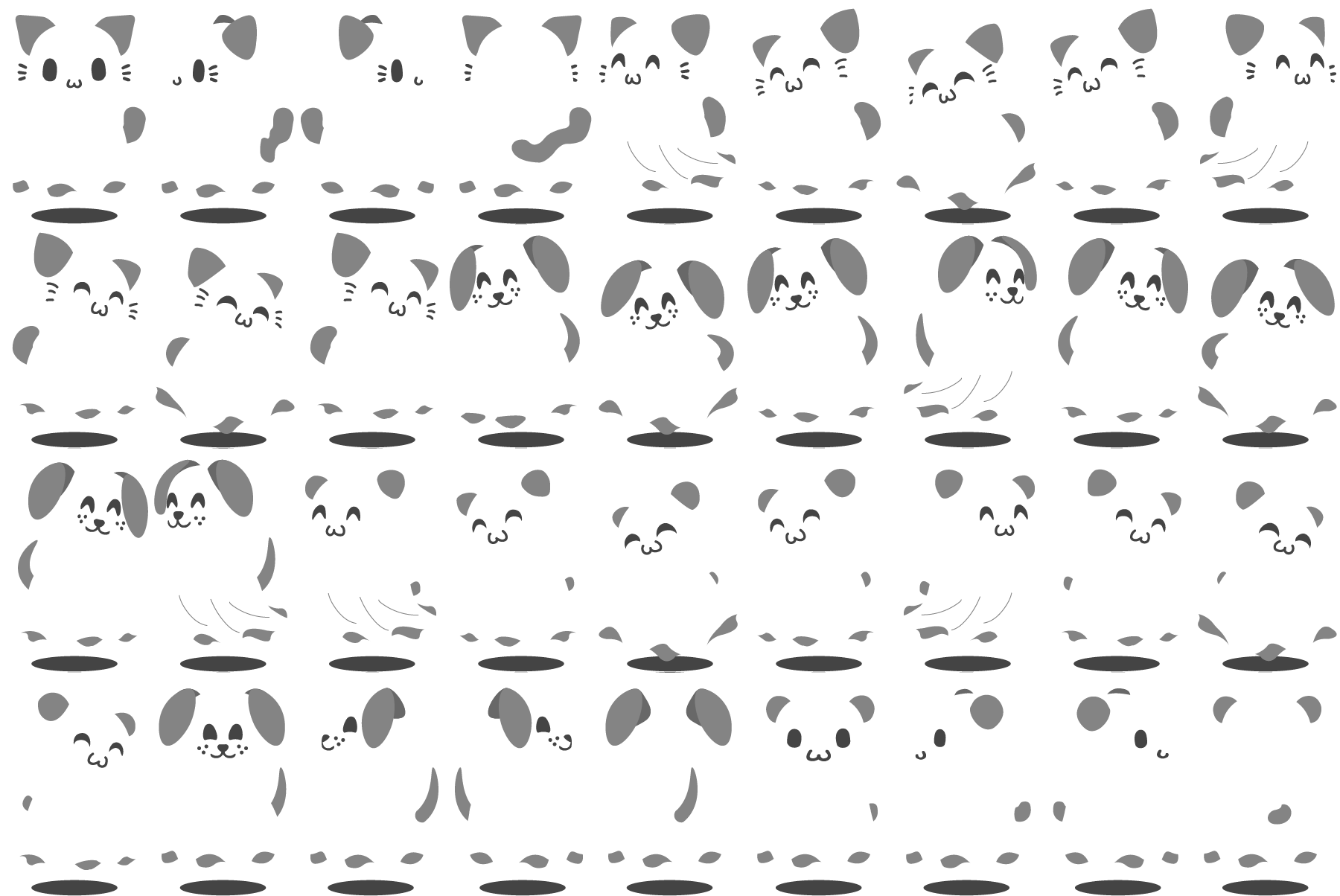 sprite atlas for catghost, dogghost and hamsterghost