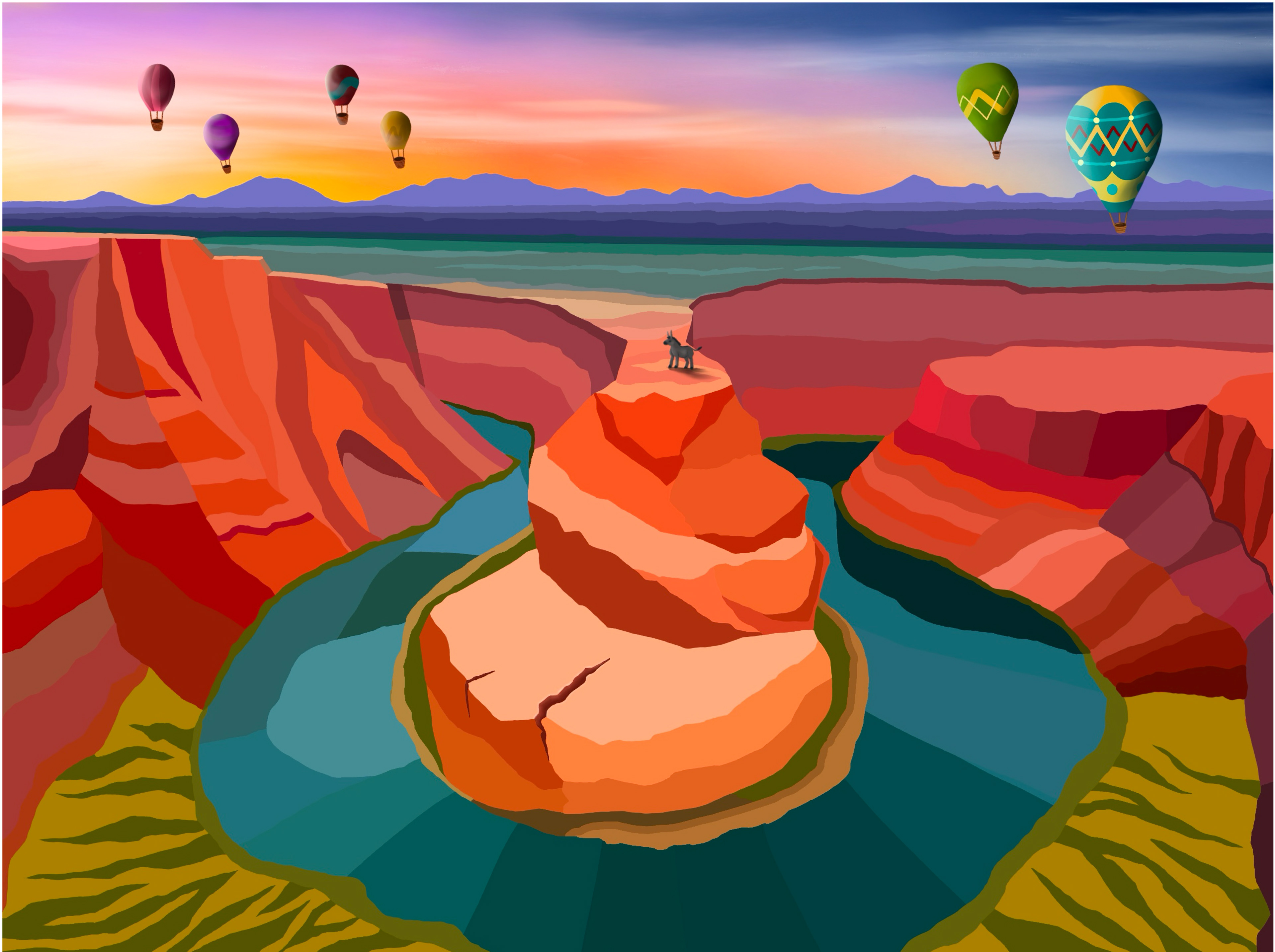 🖼 Two-Dimensional Design — “Destination” 🎨 Digital painting 🧠 Abstract poster synthesis exploring balance and value relationships. 🎲 Gamified design parameters