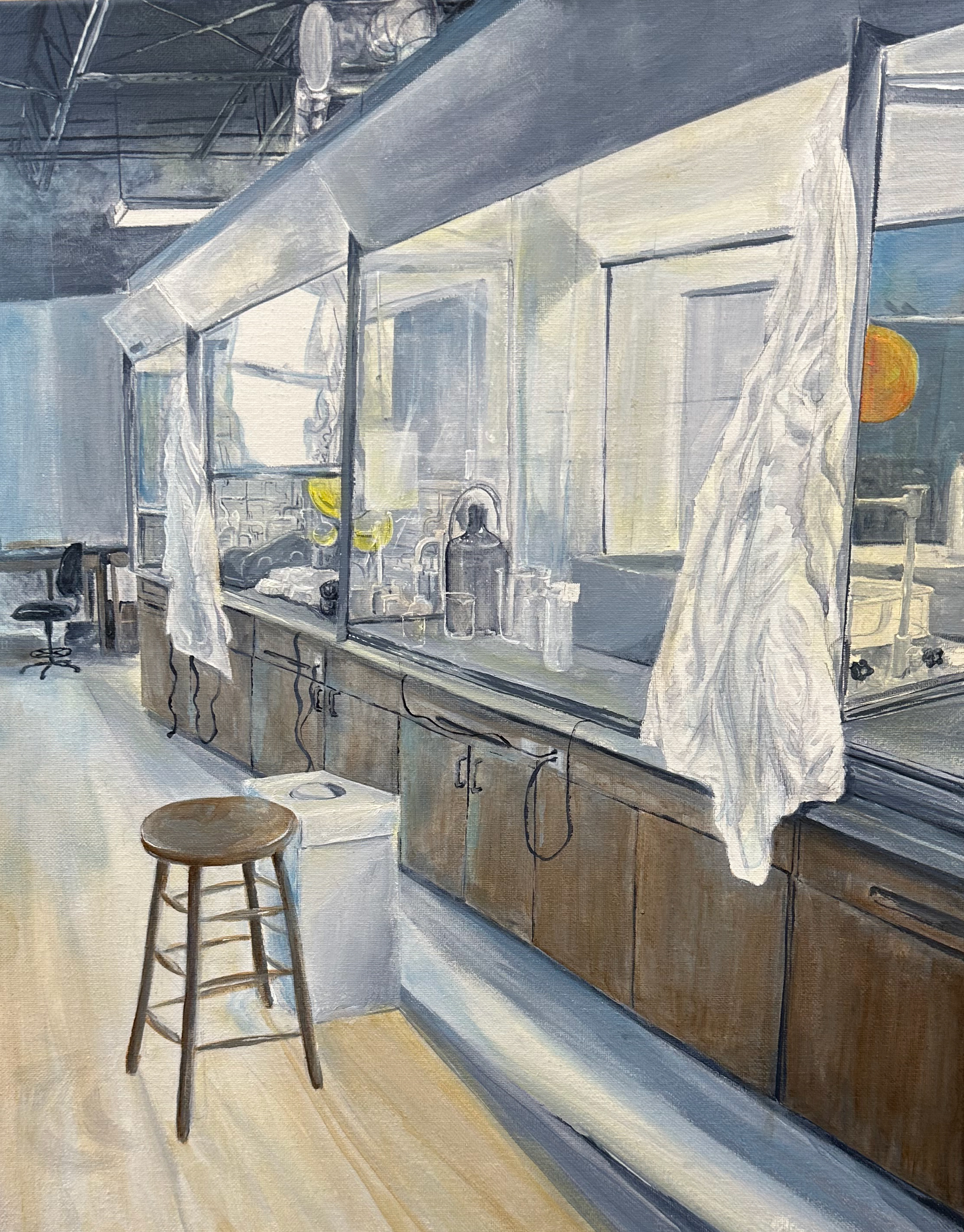 🖼 Painting II — “Interior” 🎨 Acrylic on canvas 🧠 Study of hierarchical composition through structural spatial analysis.