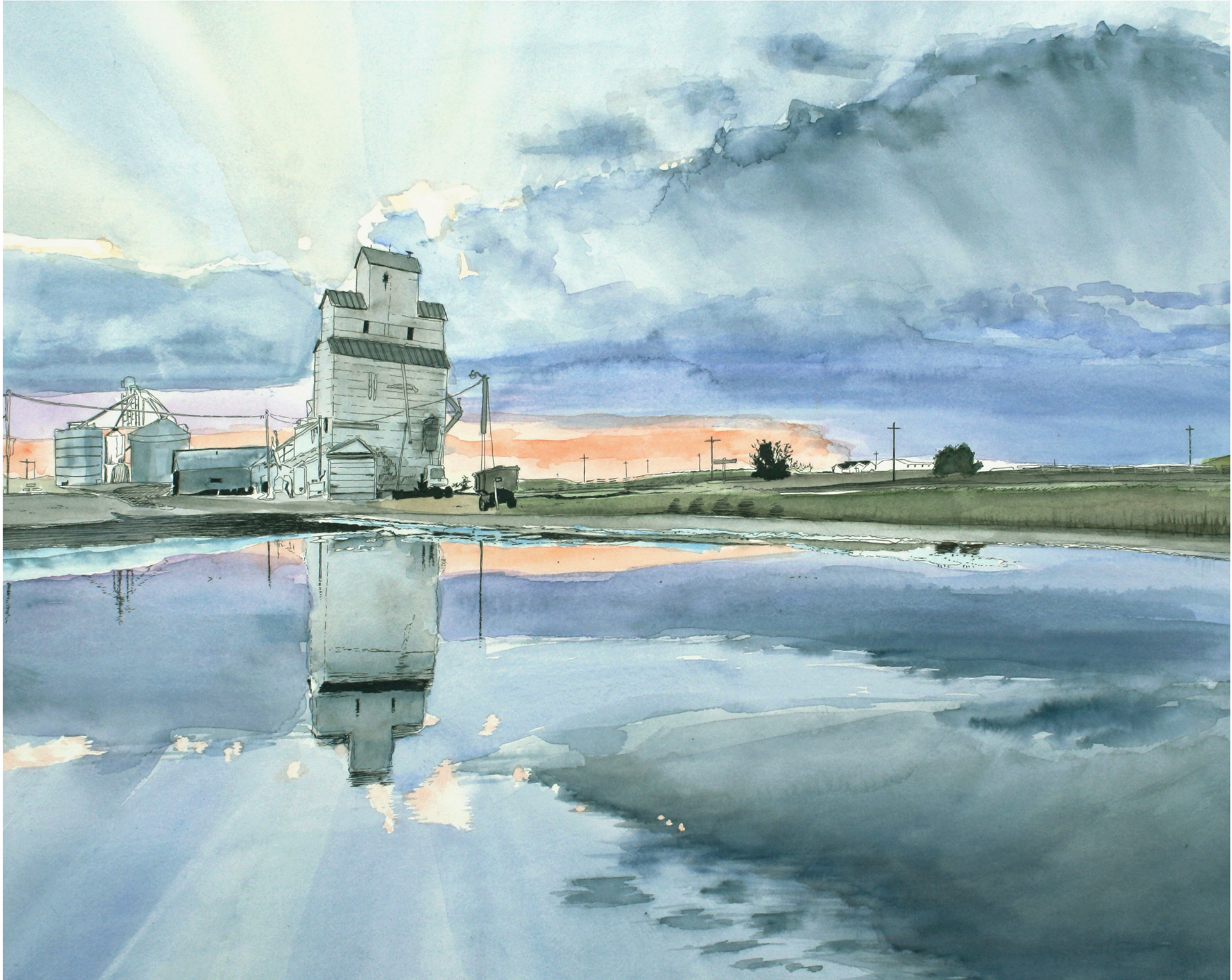 “Mirror”  Watercolor, Pen & Ink, 20” x 14” 2014