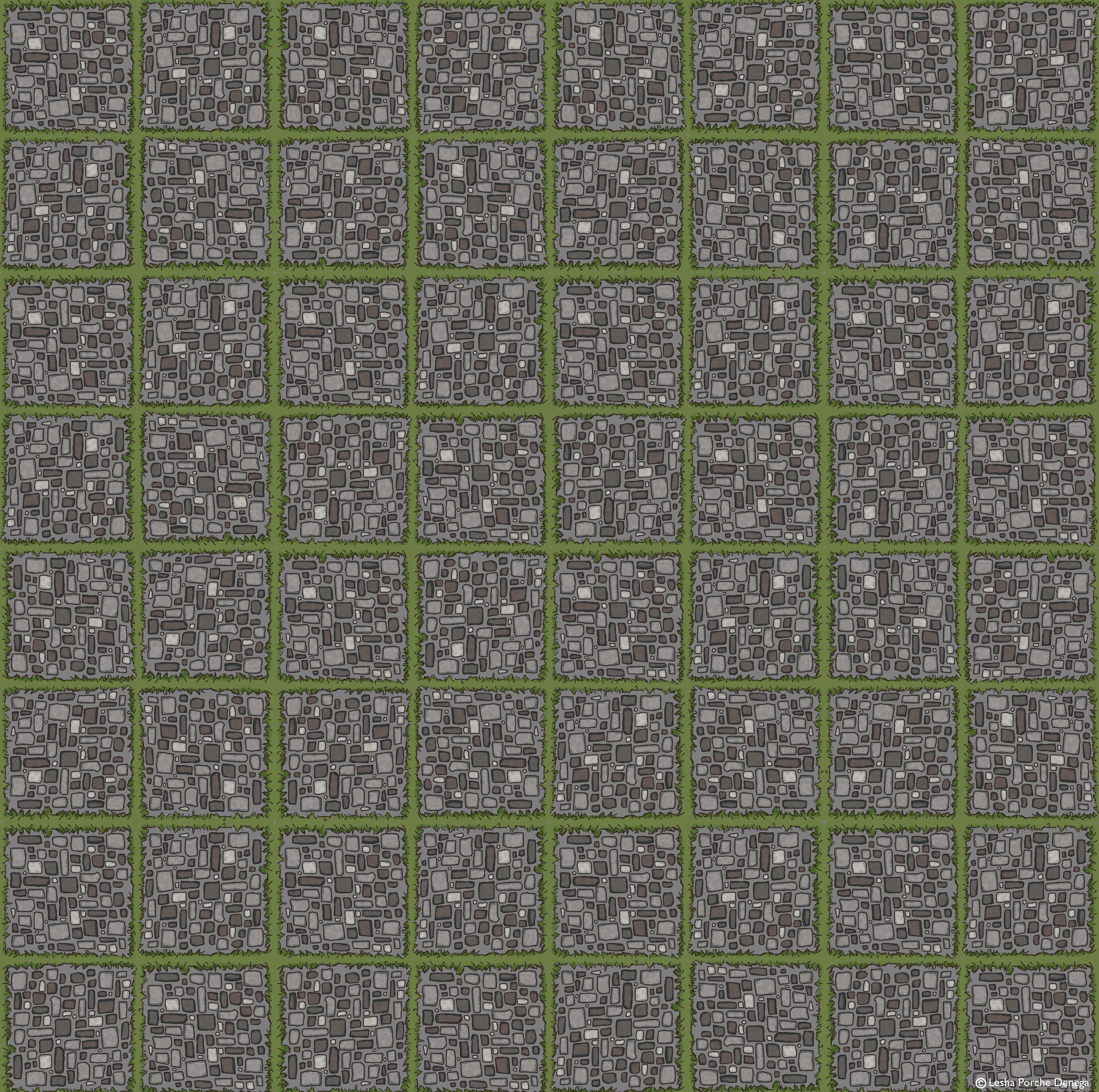 “Warped Grid Illusion” Digital painting, 2021