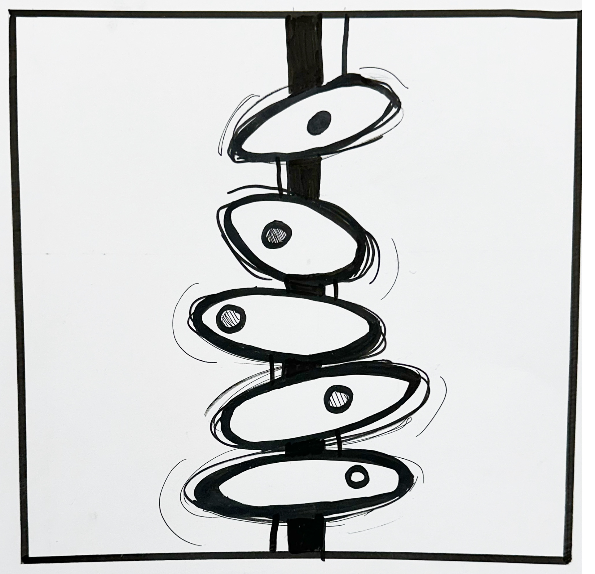 🖼 Two-Dimensional Design — “Music Festival” 🎨 Pen and ink 🧠 Balance and value employed in abstract poster design using a restricted palette. 🎲 Gamified design parameters