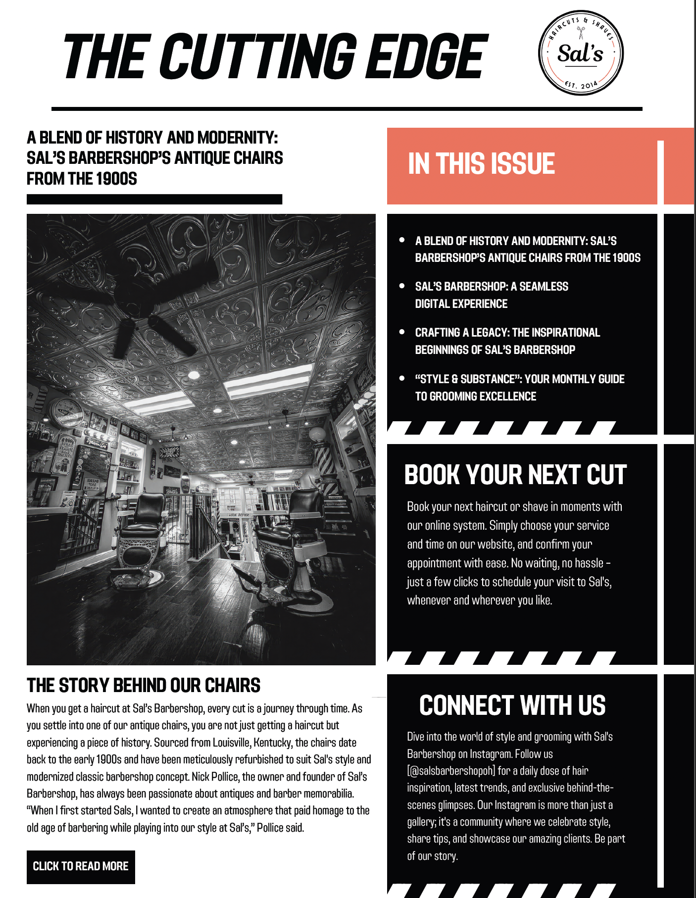 Real World Client - Sal's Barbershop E-Newsletter